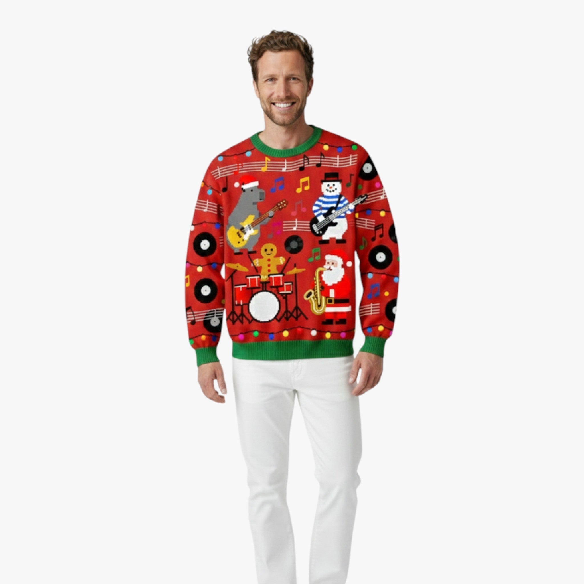 Maglione natalizio per uomo con design di animali per le festività - - 3D Print animali Casual design Dierenontwerp Feestdagen festività Kawaii Dieren Kersttrui Lange Mouwen maglione maglione natalizio natalizio Ugly Christmas Sweater uomo Volwassenen Wintergarderobe - Concept Palermo