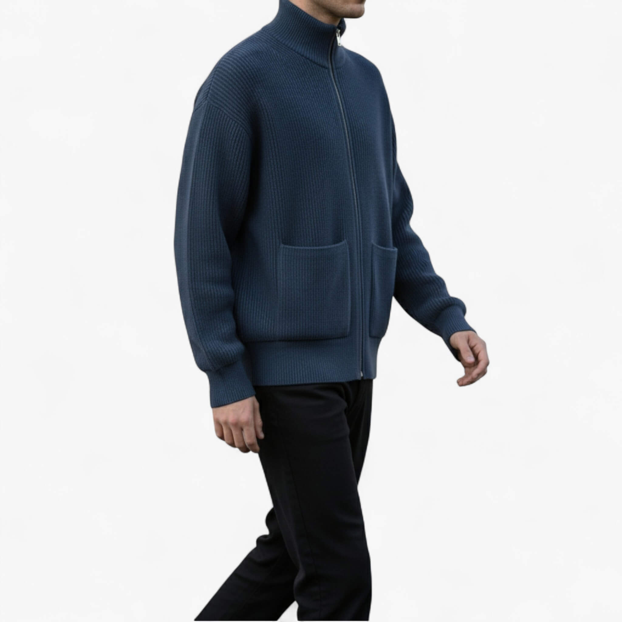 Maglione Uomo a Zip Casual - - abbigliamento quotidiano abiti smart-casual cappotto di maglia casual maglione maglione a maglia maglione a zip maglione casual maglione con cerniera maglione elegante maglione estivo maglione uomo maglioni da uomo moda maschile uomo - Concept Palermo