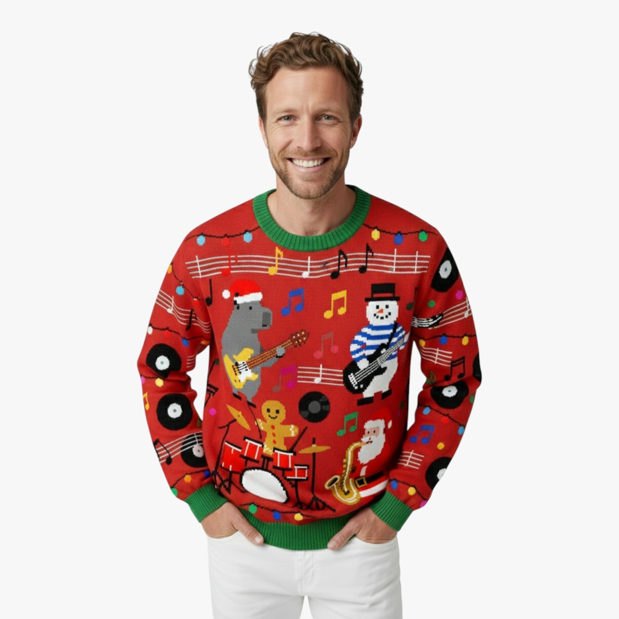 Maglione natalizio per uomo con design di animali per le festività - - 3D Print animali Casual design Dierenontwerp Feestdagen festività Kawaii Dieren Kersttrui Lange Mouwen maglione maglione natalizio natalizio Ugly Christmas Sweater uomo Volwassenen Wintergarderobe - Concept Palermo