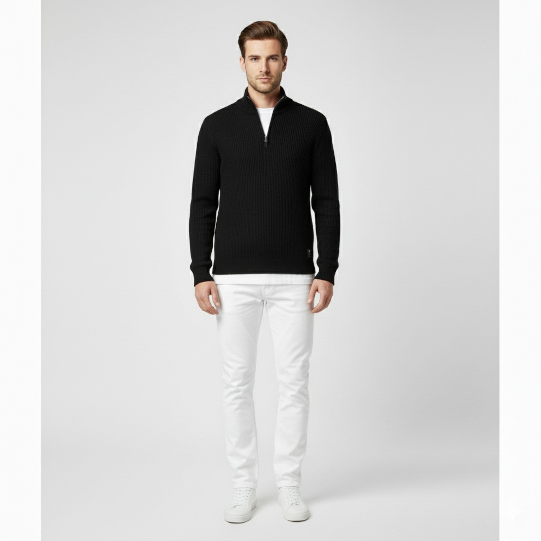 Maglione da Uomo con Mezza Zip Cotone - - Clothes clothes men Clothing cotone maglione maglione uomo men's top clothes mezza Sweater sweater men sweaters uomo - Concept Palermo