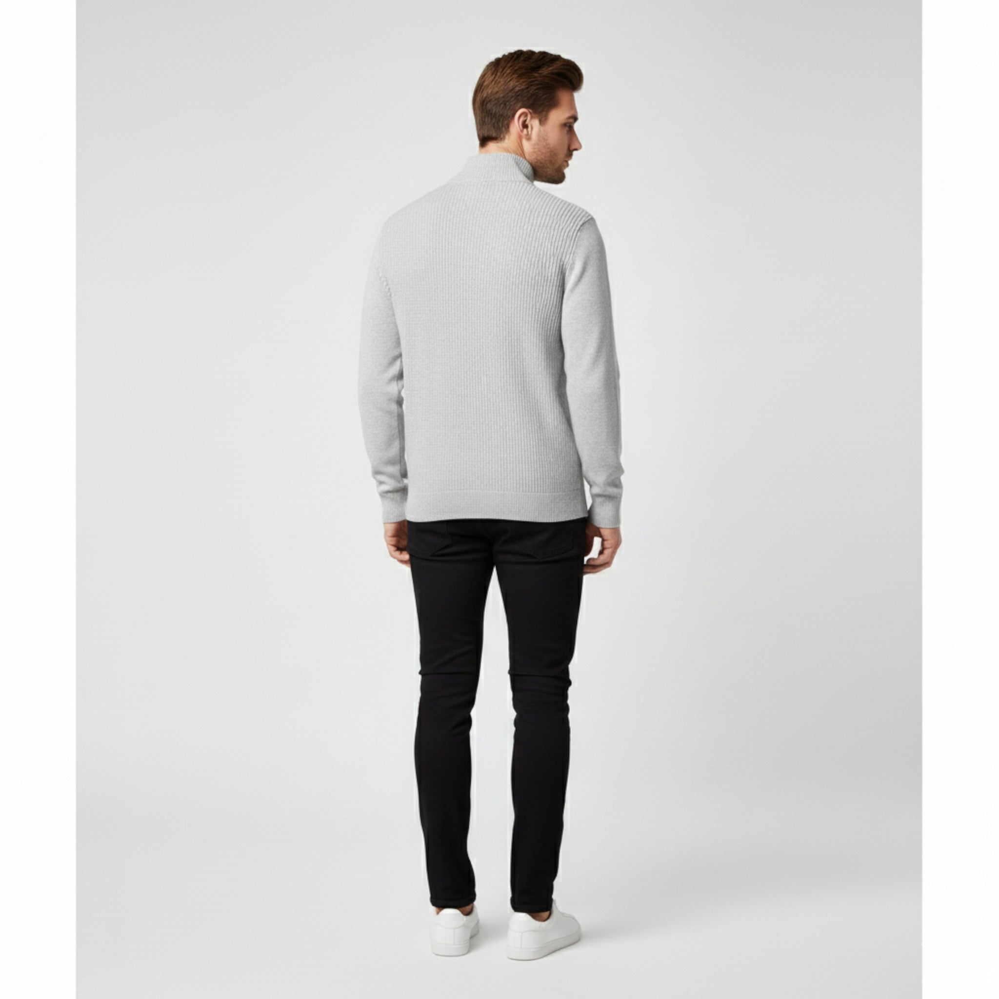 Maglione da Uomo con Mezza Zip Cotone - - Clothes clothes men Clothing cotone maglione maglione uomo men's top clothes mezza Sweater sweater men sweaters uomo - Concept Palermo