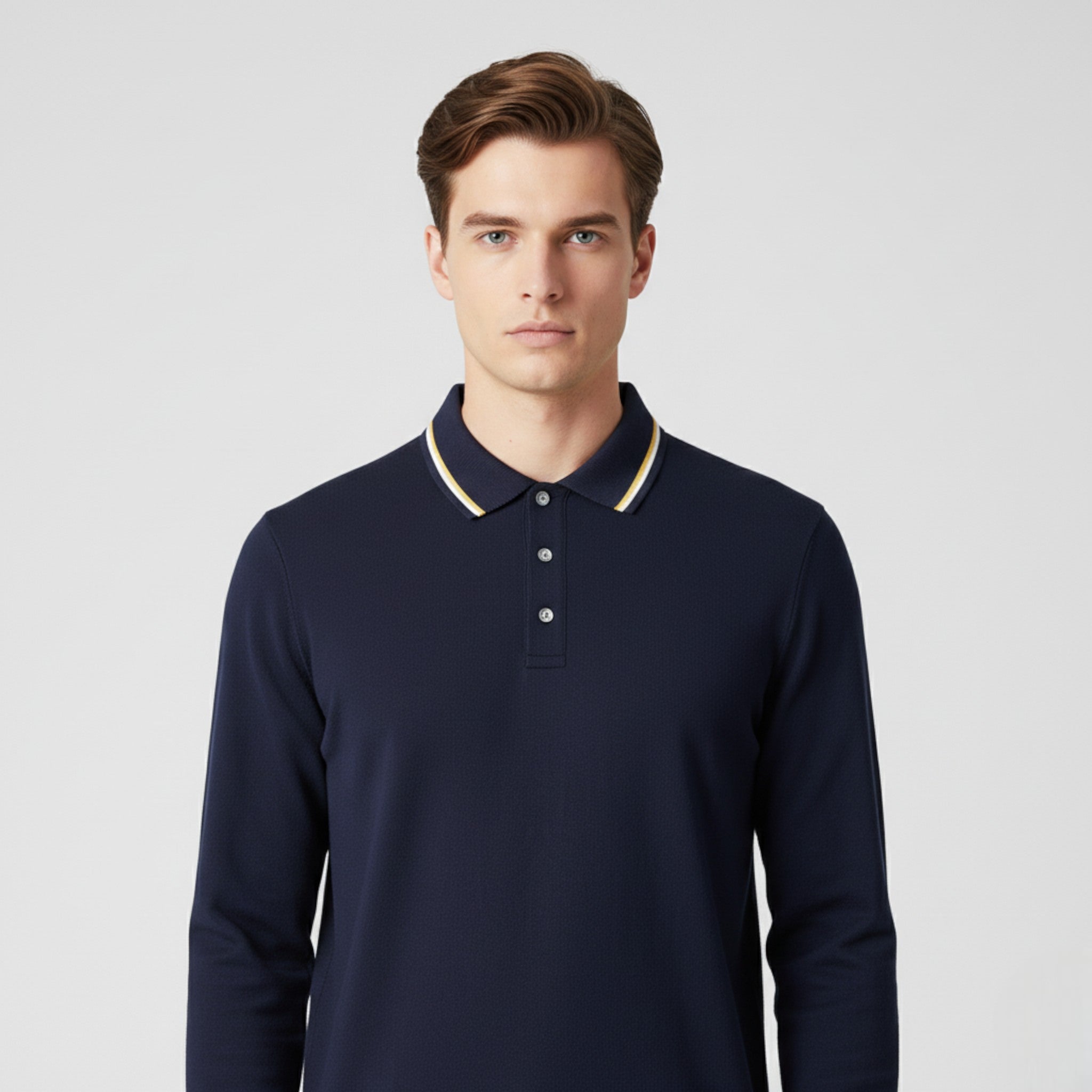 Maglietta Polo da Uomo a Maniche Lunghe - - lunghe maglietta maglietta polo maniche men's sweater polo uomo - Concept Palermo