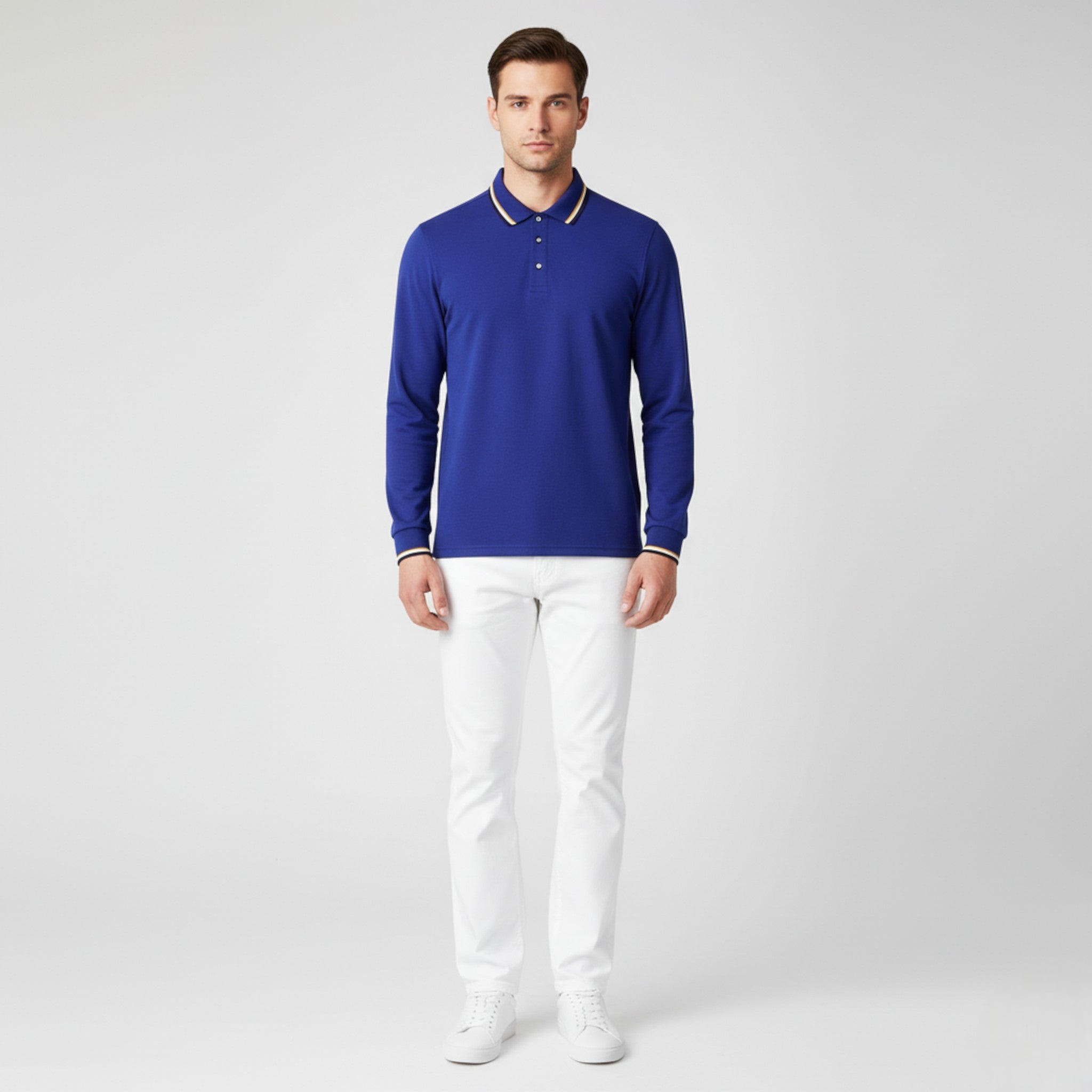 Maglietta Polo da Uomo a Maniche Lunghe - - lunghe maglietta maglietta polo maniche men's sweater polo uomo - Concept Palermo