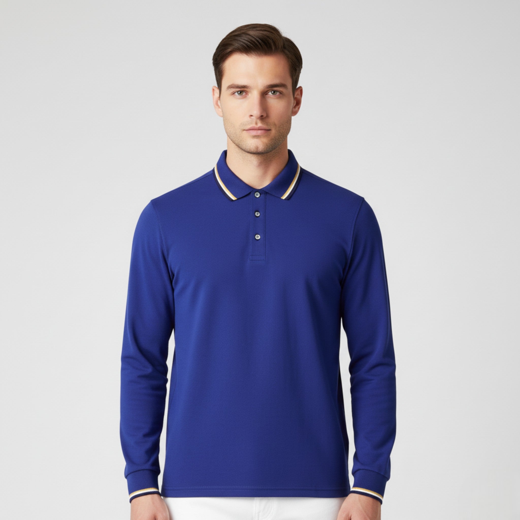 Maglietta Polo da Uomo a Maniche Lunghe - - lunghe maglietta maglietta polo maniche men's sweater polo uomo - Concept Palermo