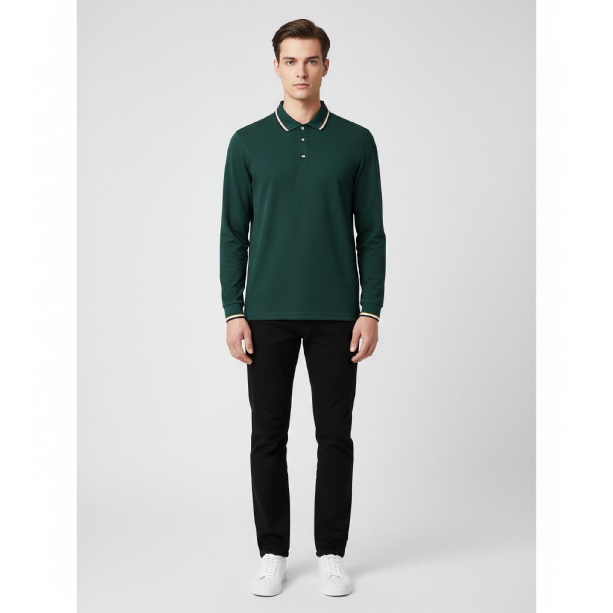 Maglietta Polo da Uomo a Maniche Lunghe - - lunghe maglietta maglietta polo maniche men's sweater polo uomo - Concept Palermo