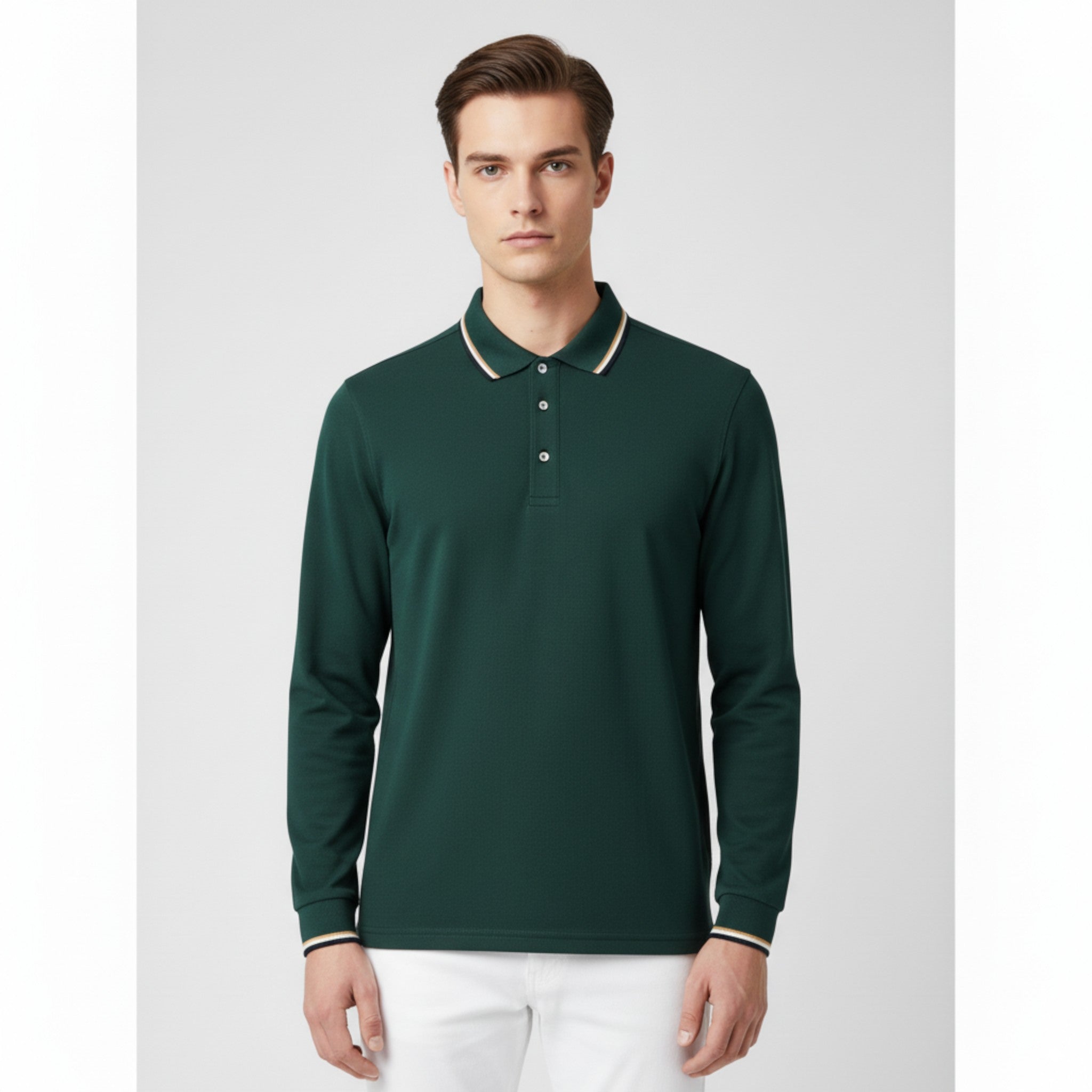 Maglietta Polo da Uomo a Maniche Lunghe - - lunghe maglietta maglietta polo maniche men's sweater polo uomo - Concept Palermo