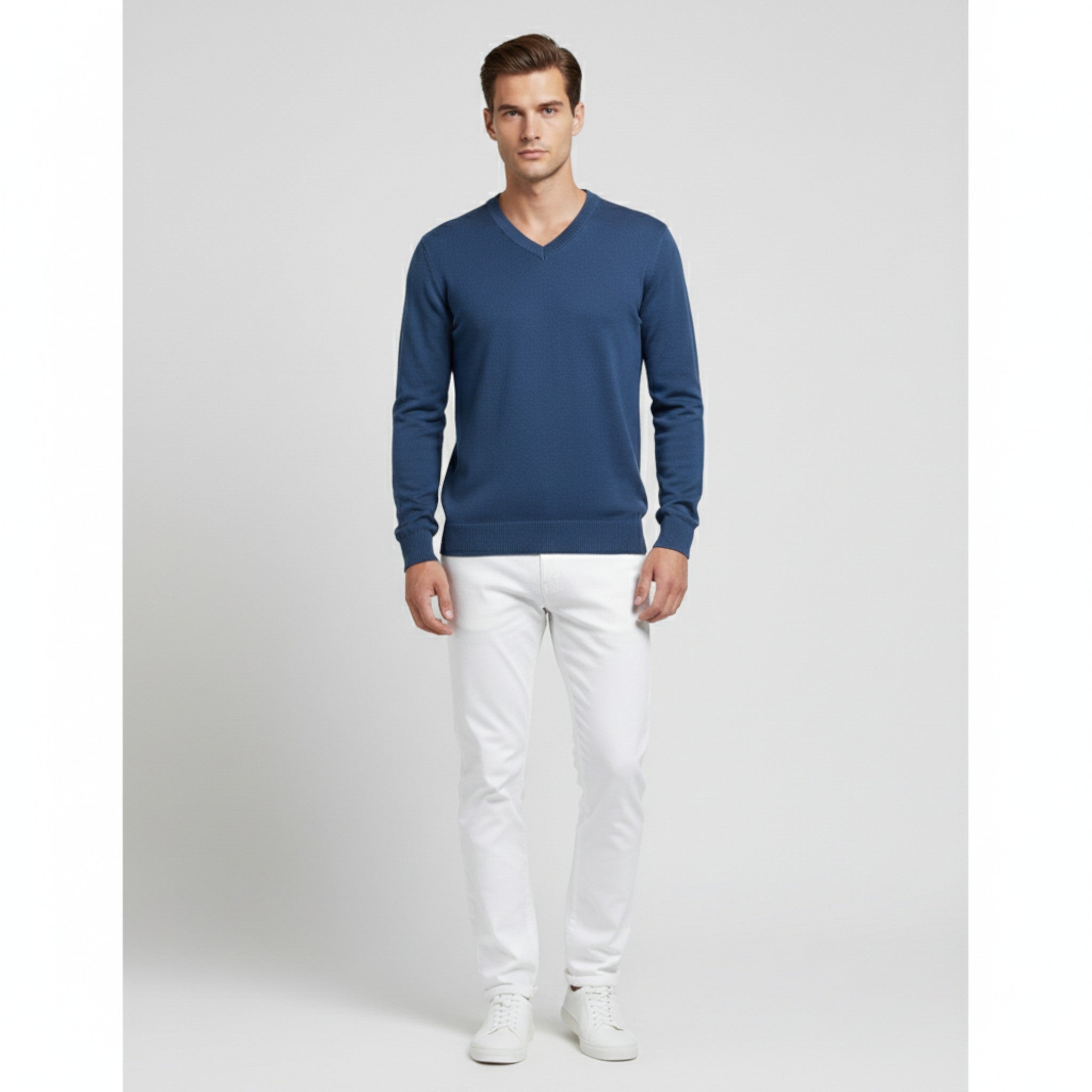 Maglione da Uomo con Scollo a V Cotone - - cotone maglione maglione uomo scollo Sweater uomo - Concept Palermo