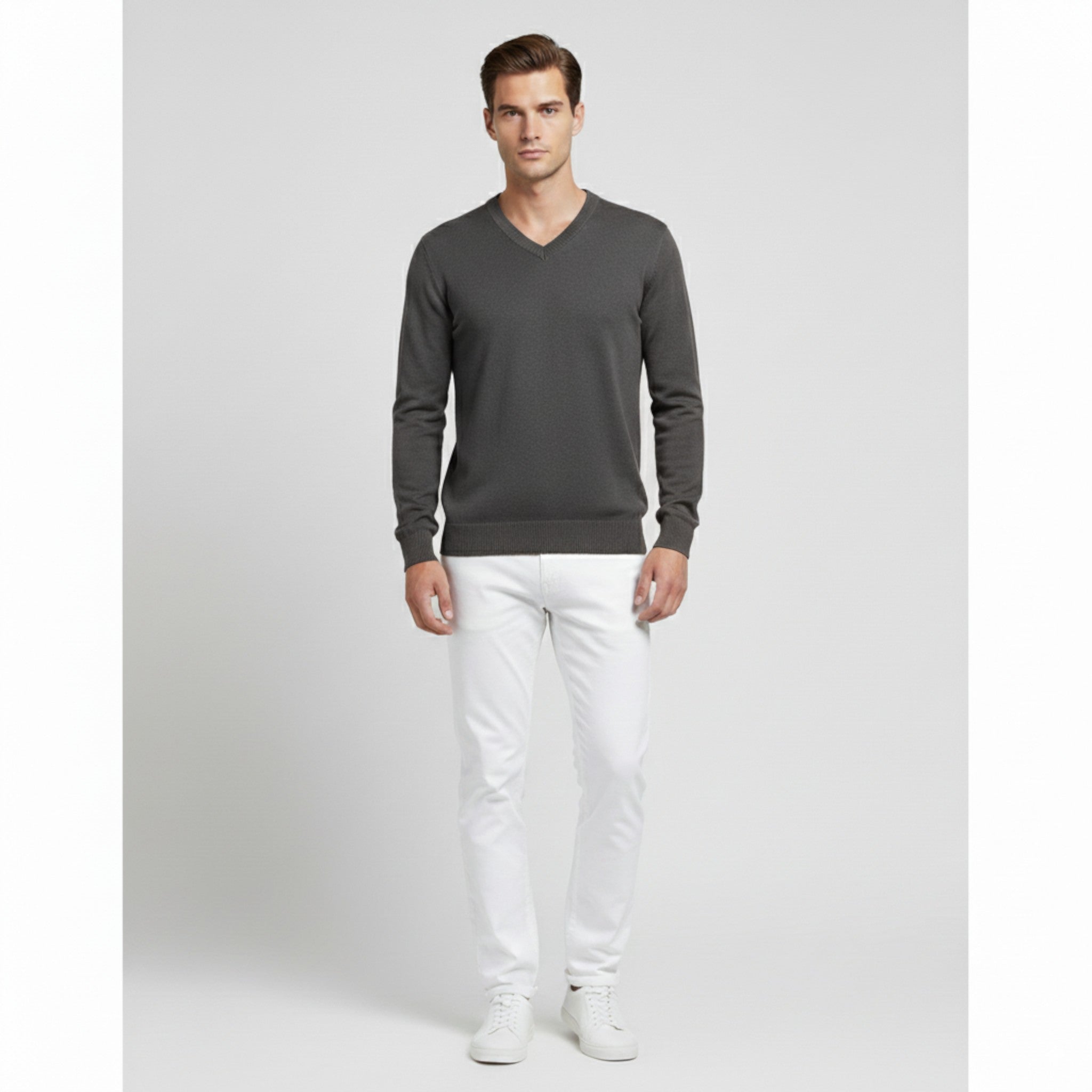 Maglione da Uomo con Scollo a V Cotone - - cotone maglione maglione uomo scollo Sweater uomo - Concept Palermo