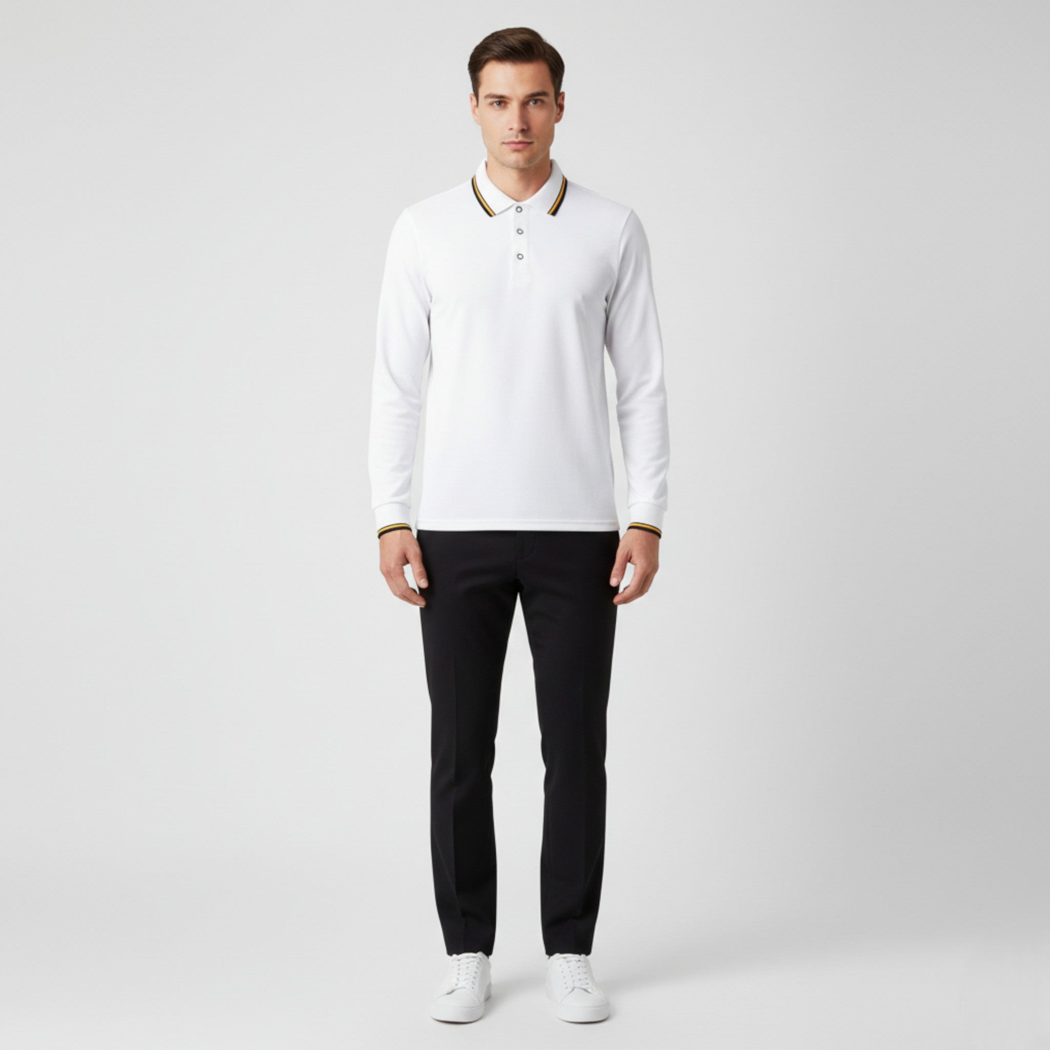 Maglietta Polo da Uomo a Maniche Lunghe - - lunghe maglietta maglietta polo maniche men's sweater polo uomo - Concept Palermo