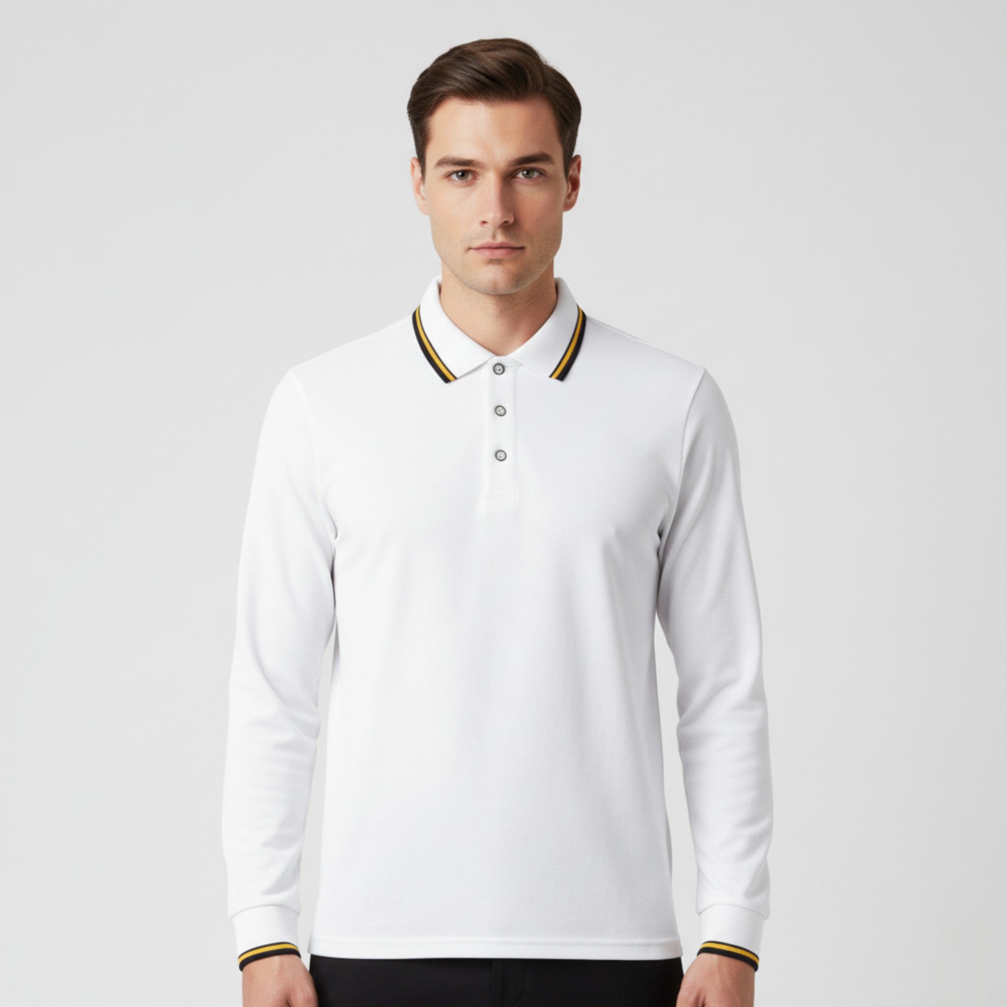 Maglietta Polo da Uomo a Maniche Lunghe - - lunghe maglietta maglietta polo maniche men's sweater polo uomo - Concept Palermo