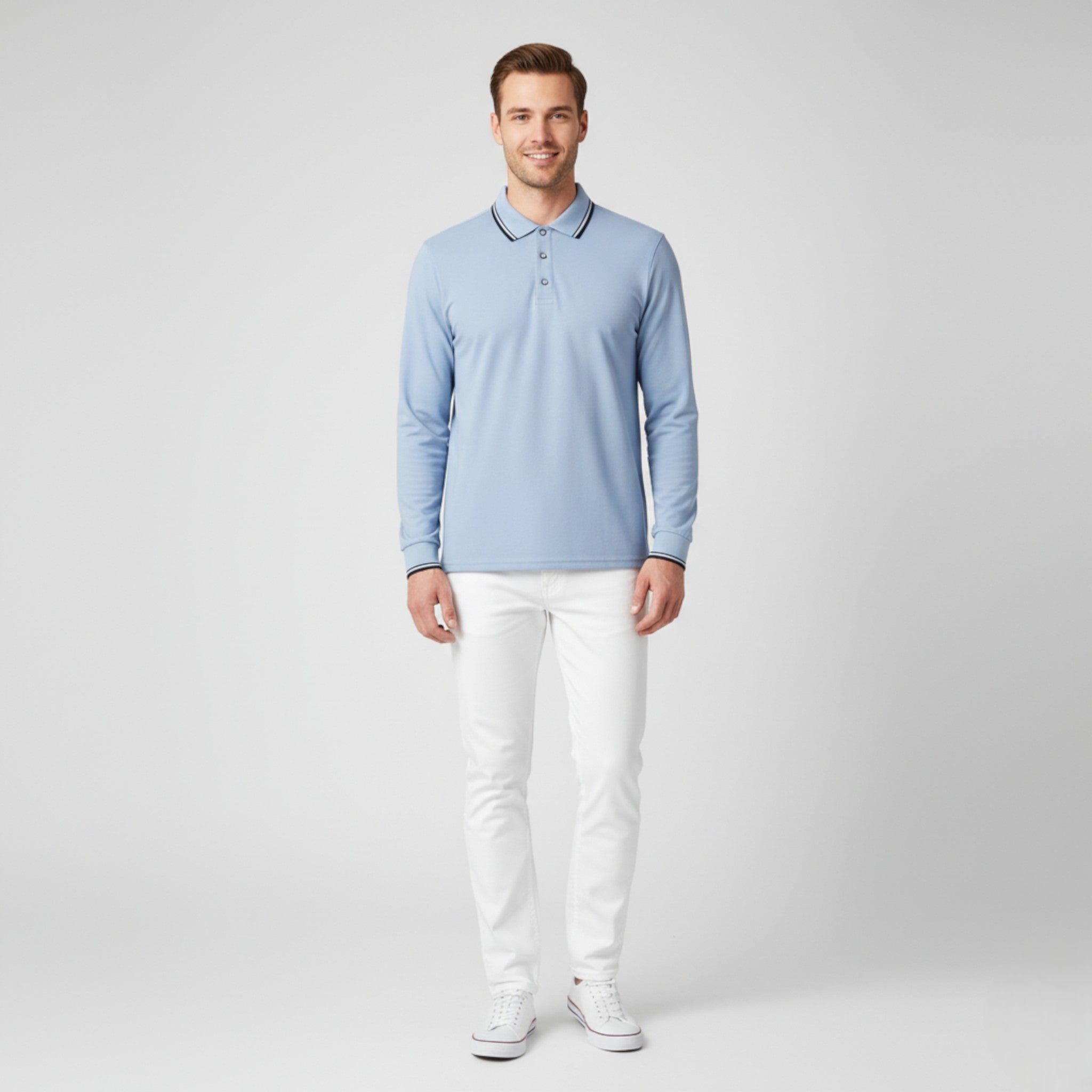 Maglietta Polo da Uomo a Maniche Lunghe - - lunghe maglietta maglietta polo maniche men's sweater polo uomo - Concept Palermo