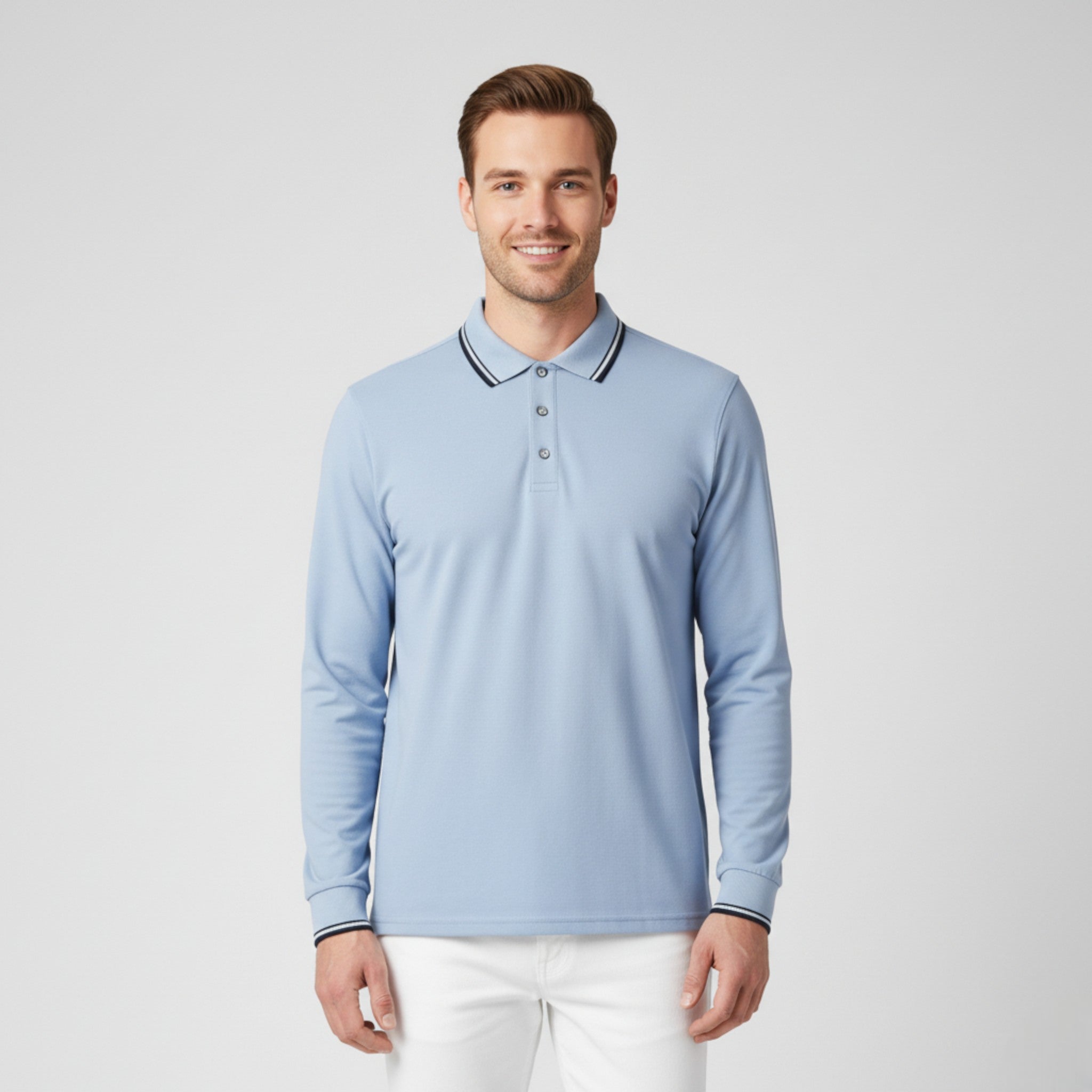 Maglietta Polo da Uomo a Maniche Lunghe - - lunghe maglietta maglietta polo maniche men's sweater polo uomo - Concept Palermo