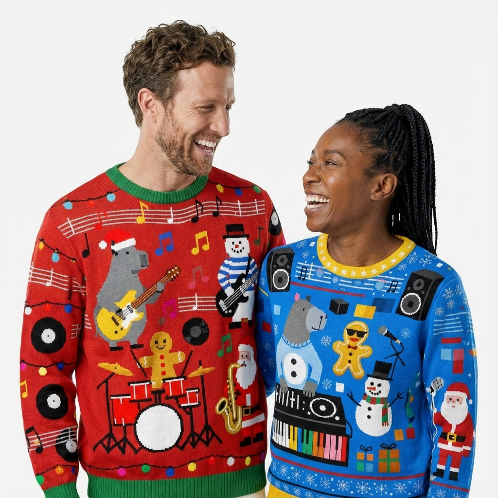 Maglione natalizio per uomo con design di animali per le festività - - 3D Print animali Casual design Dierenontwerp Feestdagen festività Kawaii Dieren Kersttrui Lange Mouwen maglione maglione natalizio natalizio Ugly Christmas Sweater uomo Volwassenen Wintergarderobe - Concept Palermo