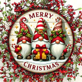Houten kerstkrans met kabouter