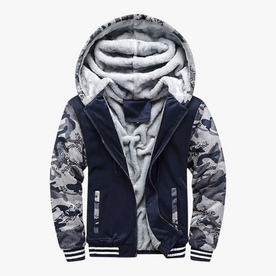 Giacca Invernale Uomo Con Cappuccio Pile - Blu Marino - abbigliamento sportivo cappuccio giacca giacca calda giacca casual giacca con cappuccio giacca da uomo giacca in pile giacca invernale giacca per attività all'aperto giubbotti da uomo invernale Linen Men pile pile morbido Solid uomo - Concept Palermo