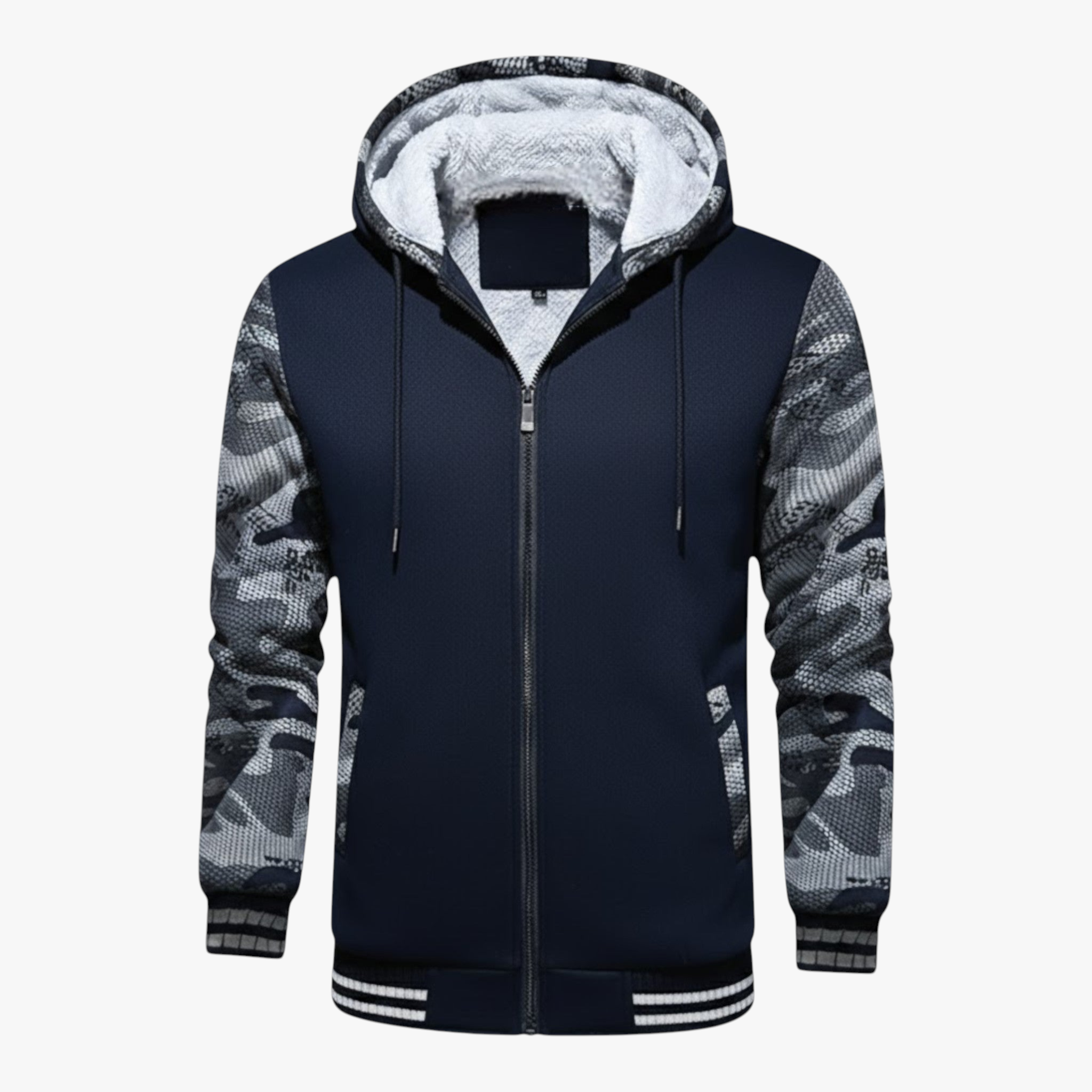 Giacca Invernale Uomo Con Cappuccio Pile - - abbigliamento sportivo cappuccio giacca giacca calda giacca casual giacca con cappuccio giacca da uomo giacca in pile giacca invernale giacca per attività all'aperto giubbotti da uomo invernale pile pile morbido uomo - Concept Palermo