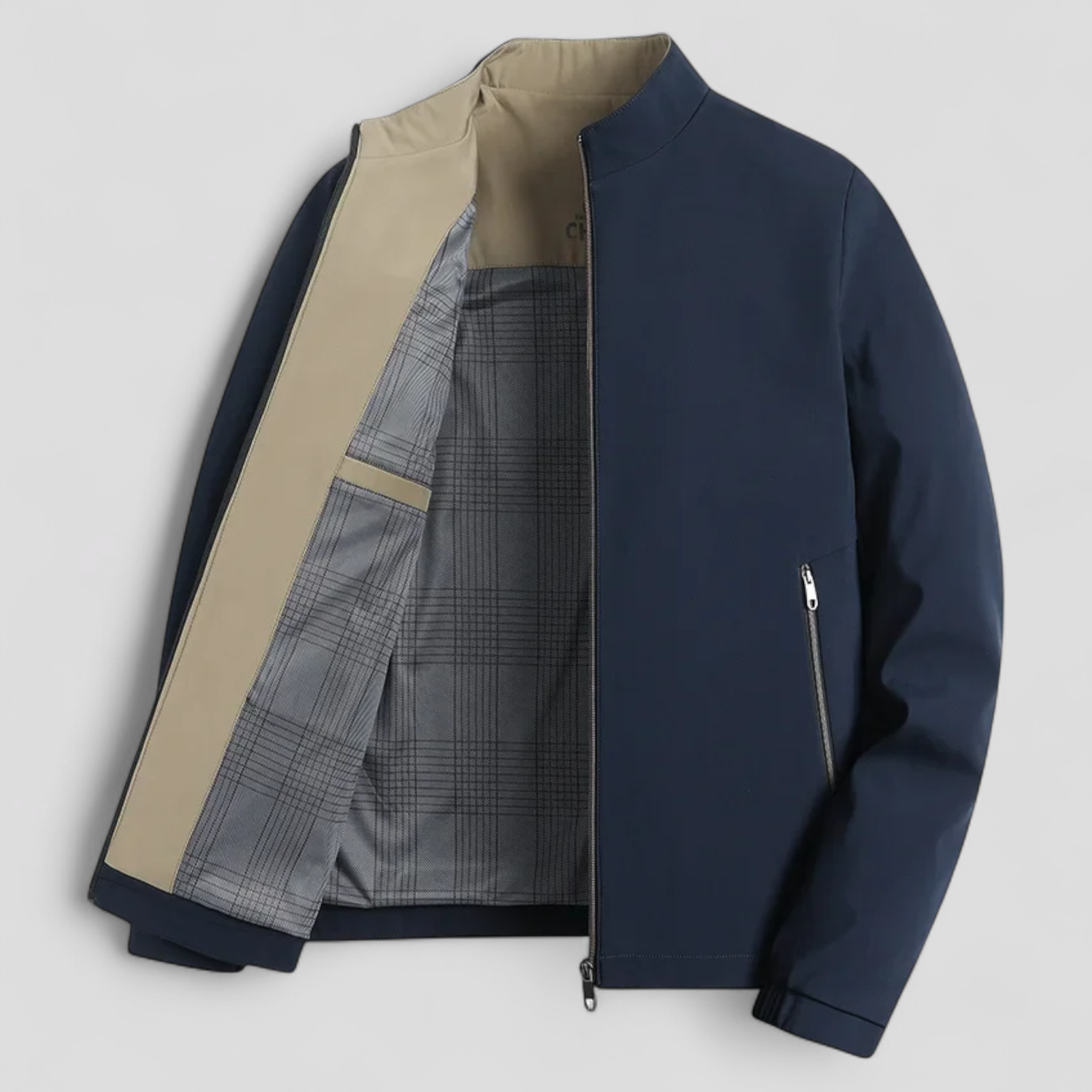 Giacca Uomo Casual Leggera per Primavera Autunno, Elegante e Confortevole - Blu navy - abbigliamento casual abbigliamento stagionale autunno casual giacca giacca alta qualità giacca autunno giacca collo stand giacca elegante giacca primavera giacca uomo giacca versatile giubbotti da uomo primavera uomo - Concept Palermo