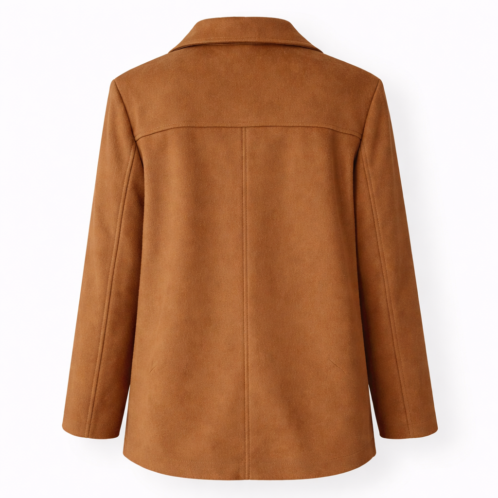 Giacca in pelle scamosciata - Marrone intenso, vestibilità sartoriale senza sforzo Donna - - Jackets Winter Woman - Concept Palermo