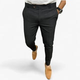 Heren slim fit elegante broek met elastische taille, casual, voor werk en vrije tijd