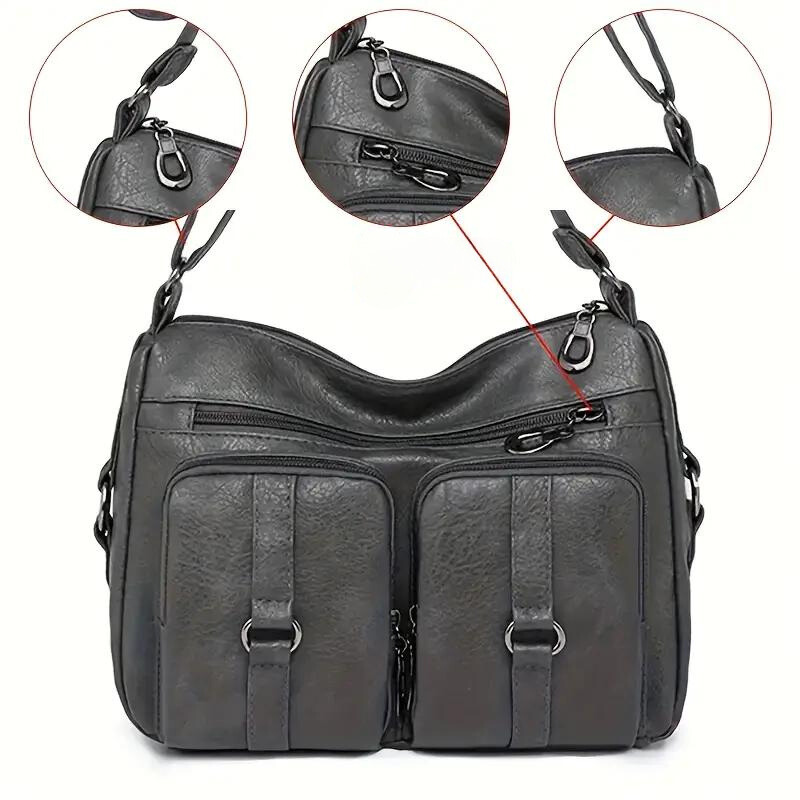 Borsa Cargo a tracolla in tela nera, versatile per ogni outfit - Grigio - bags borsa borsa cargo cargo feed-agegroup-adult feed-cond-new feed-gender-female feed-gpc-166 feed-sizetype-regular nera ogni outfit tela women bags - Concept Palermo