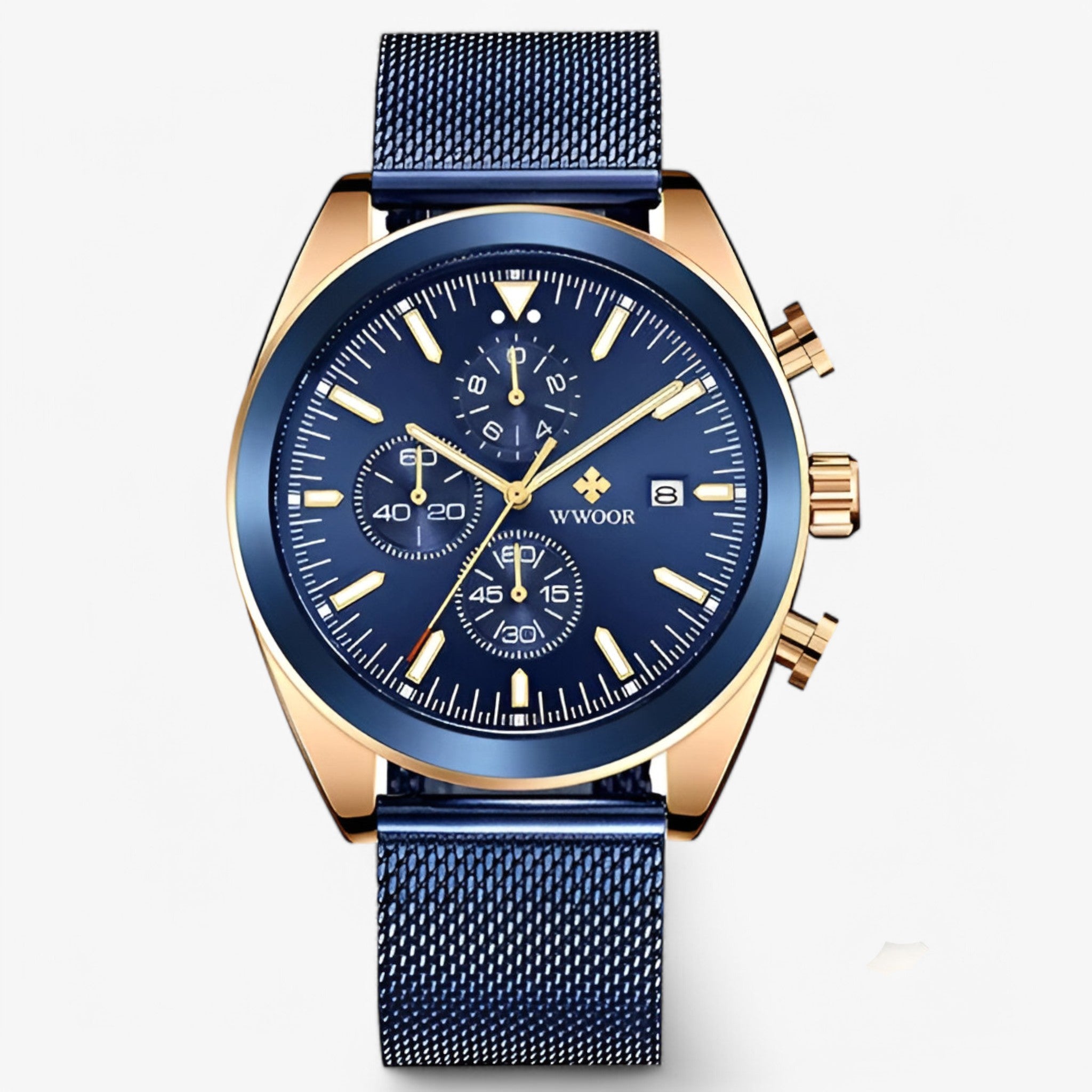 Orologio Cronografo Di Lusso In Acciaio Inossidabile Uomo - rosa blu - accessoires acciaio cronografo horloges inossidabile orologio orologio cronografo uomo watches - Concept Palermo