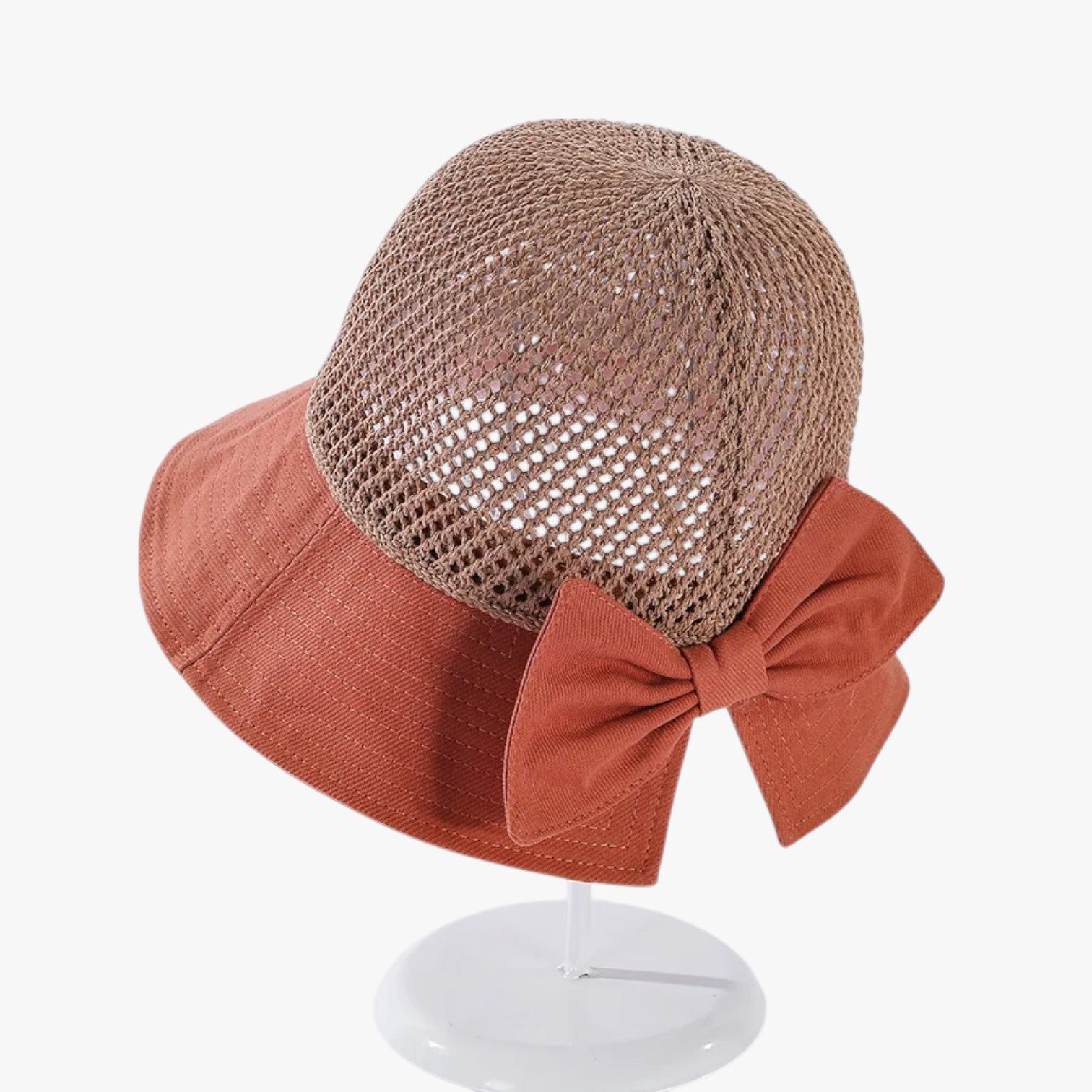 Cappello estivo all’uncinetto con fiocco pieghevole e traspirante - rosso 56-58cm - cappello cappello estivo estivo fiocco hat Hat for girls hats pieghevole summer hat sun hat traspirante uncinetto women hat women's hat - Concept Palermo