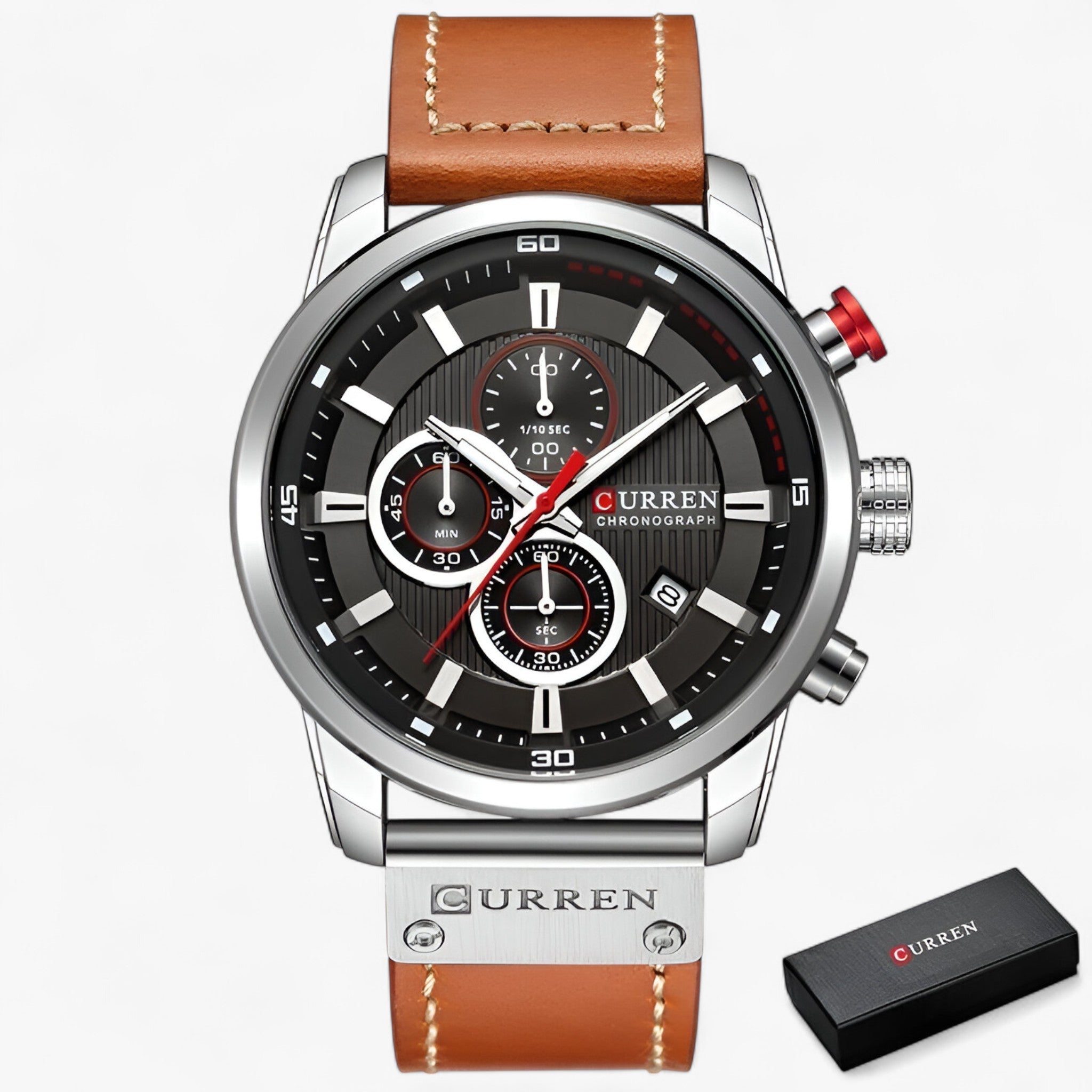 Orologio cronografo da polso CURREN per uomo - Argento nero - cronografo curren orologio orologio cronografo polso uomo watch watches WATCHES FOR MEN wistwatches - Concept Palermo