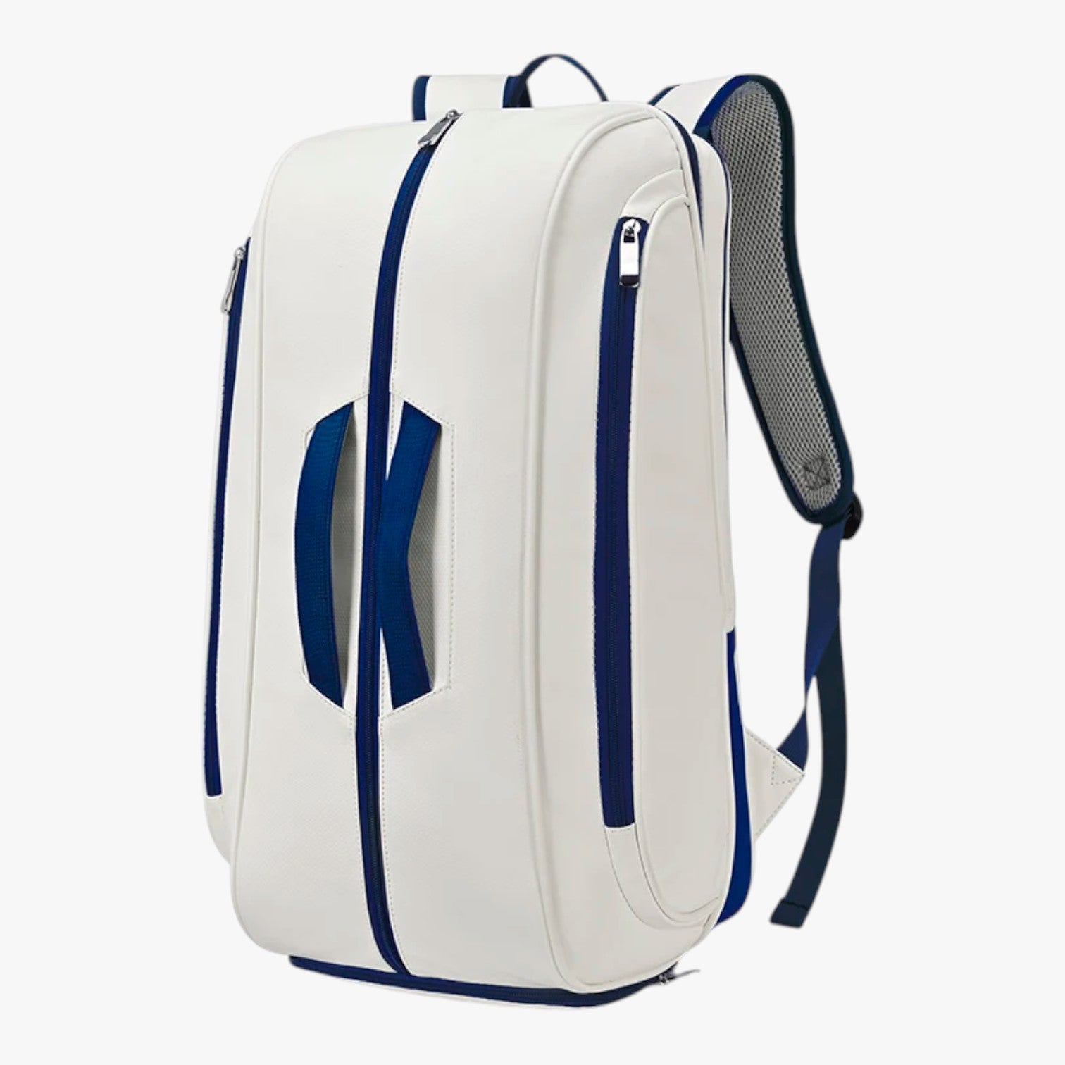 Zaino da tennis impermeabile con porta scarpe e stile in PU Uomo - Bianco con blu - Backpack Backpacks bags impermeabile porta scarpe stile tennis uomo zaino - Concept Palermo