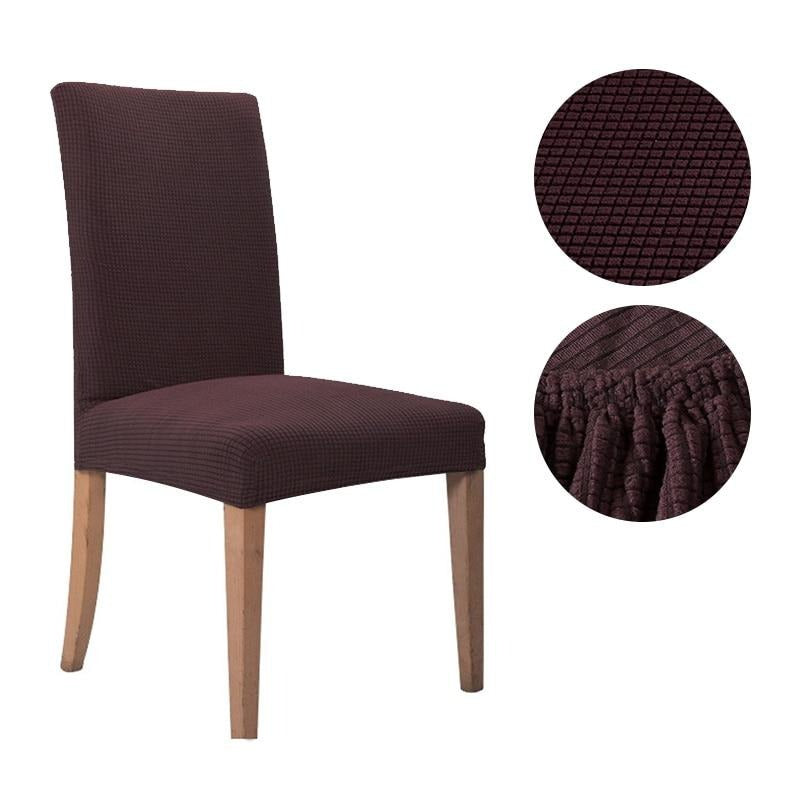 Copertura per Sedia Bellezza Elasticizzata - Set 2 Pezzi Universale - Marrone caffè | 2 pezzi - belleza confezione copertura copertura sedia home & garden seat cover sedia slipcovers uomo - Concept Palermo
