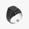 Anillo de circonia hecho a mano con motivo floral único para hombre
