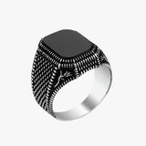 Handgemaakte zirconia ring met uniek bloemmotief voor heren  