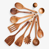 5-delige keukenhulpset van natuurlijk teak - Spatel, pollepel, lepel