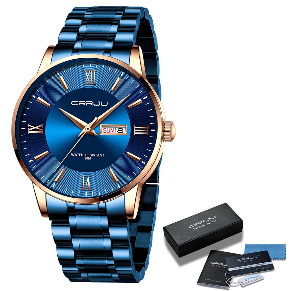 Orologio sportivo impermeabile di lusso CRRJU - Blu - all crrju Horloges impermeabile new arrival new_for_google_may orologio orologio sportivo sportivo watches - Concept Palermo