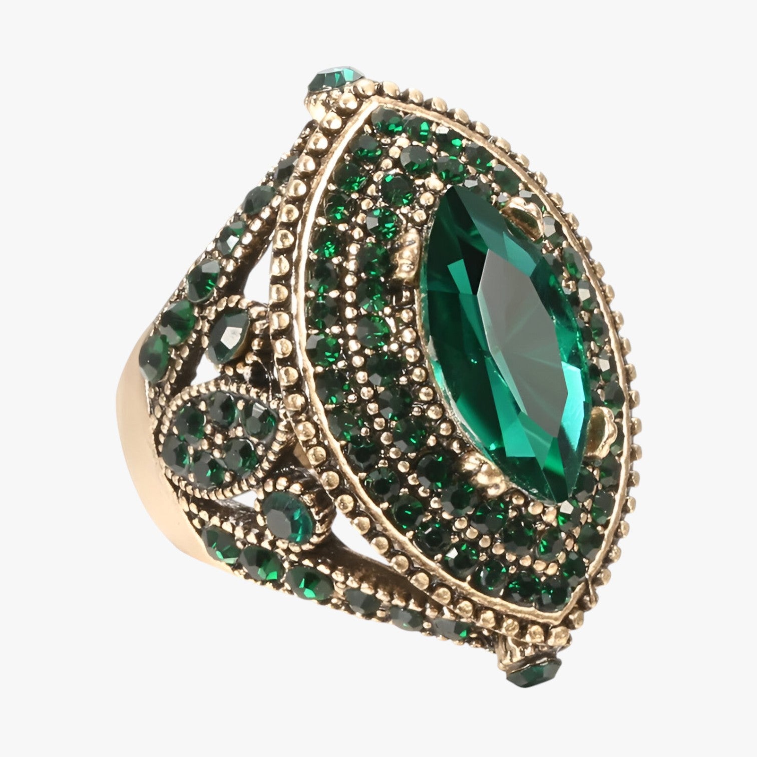 Anello Vintage Boho con Cristallo Nero Ovale da Donna - - anello anello boho boho cristallo jewelry Ring ring for women Rings vintage women ring womens ring - Concept Palermo