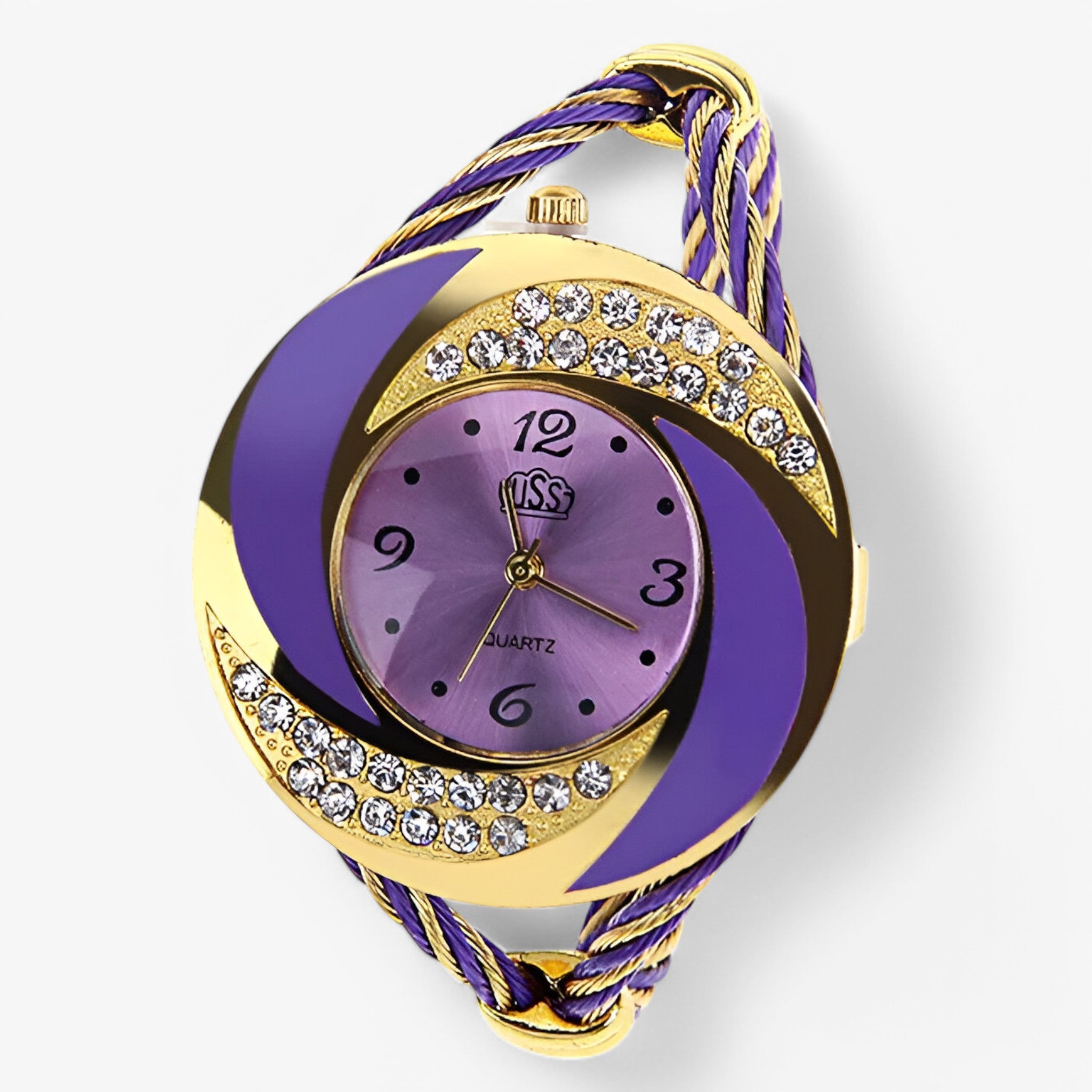 Orologio al quarzo con bracciale a cristalli Uomo - Porpora - bracciale cristalli male watch orologio orologio quarzo quarzo uomo watch for men watches - Concept Palermo