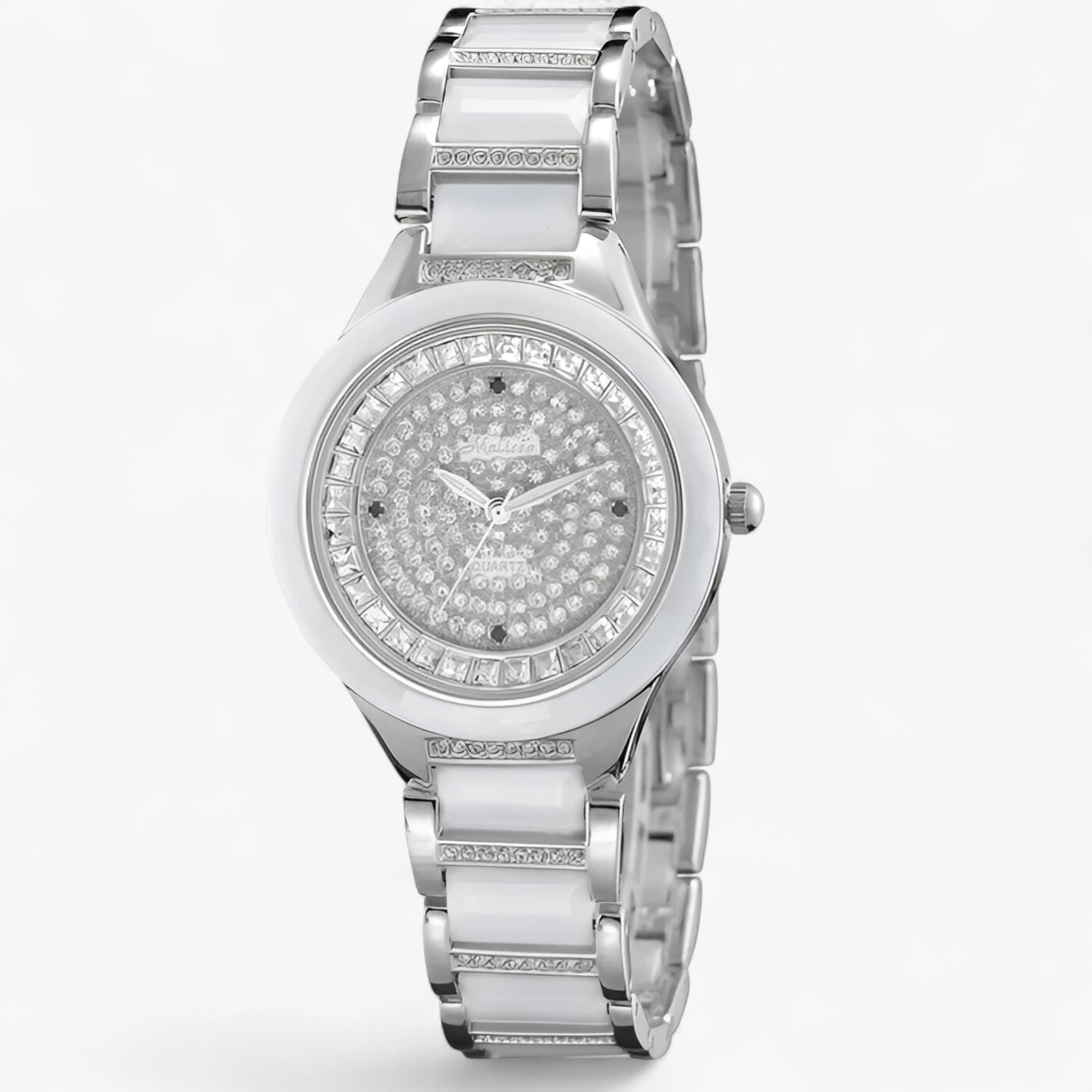 Orologio da Donna in Ceramica Bianca con Cristalli Austriaci - Elegante e Moderno - Bianco Argento - austriaco ceramica cristallo female watch orologio orologio ceramica watch for women watches - Concept Palermo