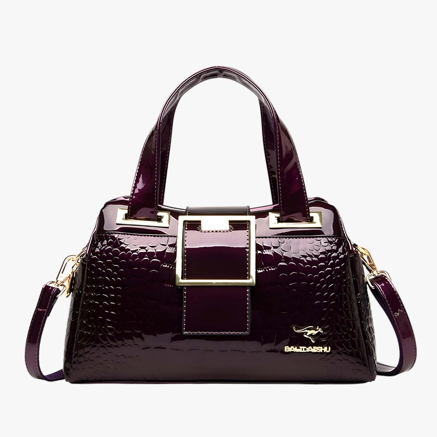 Borsa a Tracolla Donna Grande Nera in Ecopelle Effetto Coccodrillo - Elegante e Versatile - Viola - Bags borsa borsa tracolla coccodrillo donna finto handbags tracolla women bags - Concept Palermo