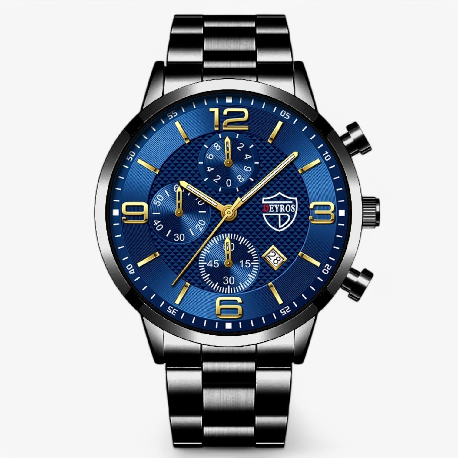 Orologio da Uomo in Acciaio Inossidabile con Funzione Luminosa - Nero Blu - acciaio funzione inossidabile luminosa mens accessory orologio orologio uomo uomo watch for men watches - Concept Palermo