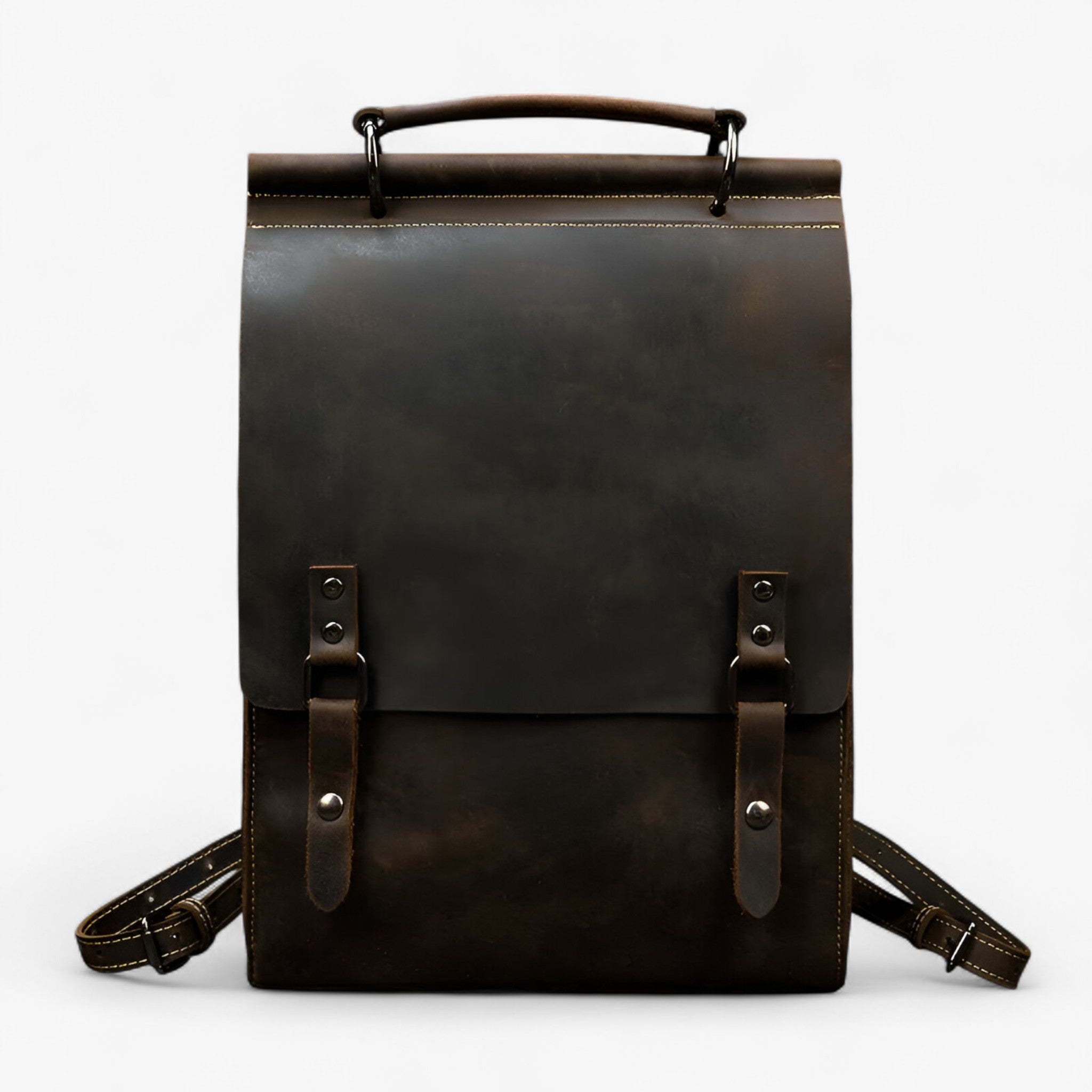 Zaino da donna in pelle - Marrone scuro - Backpacks bags donna leather backpack pelle women's backpack zaino zaino donna - Concept Palermo