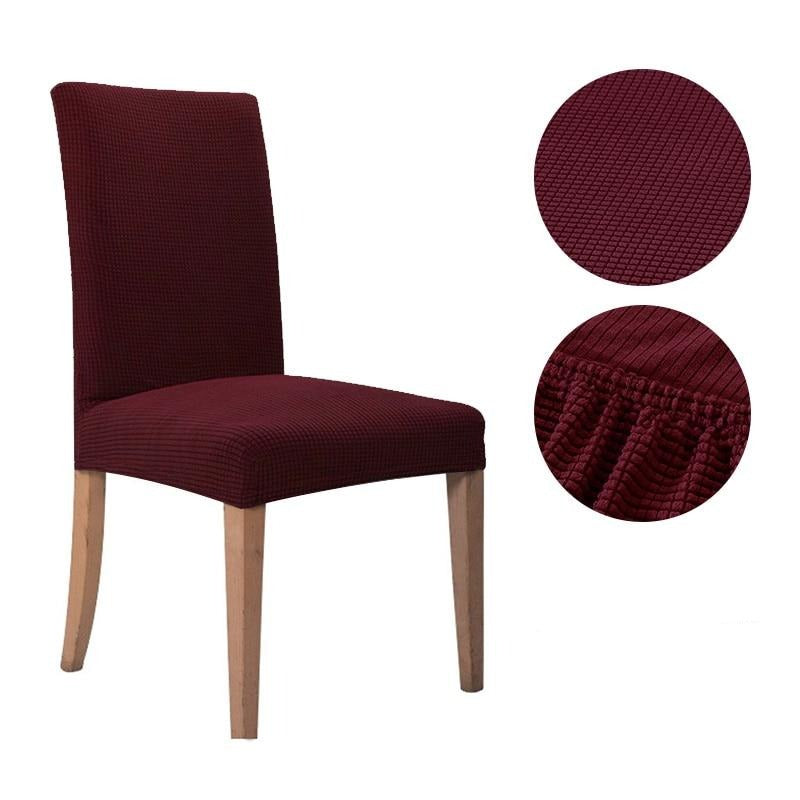 Copertura per Sedia Bellezza Elasticizzata - Set 2 Pezzi Universale - Rosso Bordeaux | 2 pezzi - belleza confezione copertura copertura sedia home & garden seat cover sedia slipcovers uomo - Concept Palermo