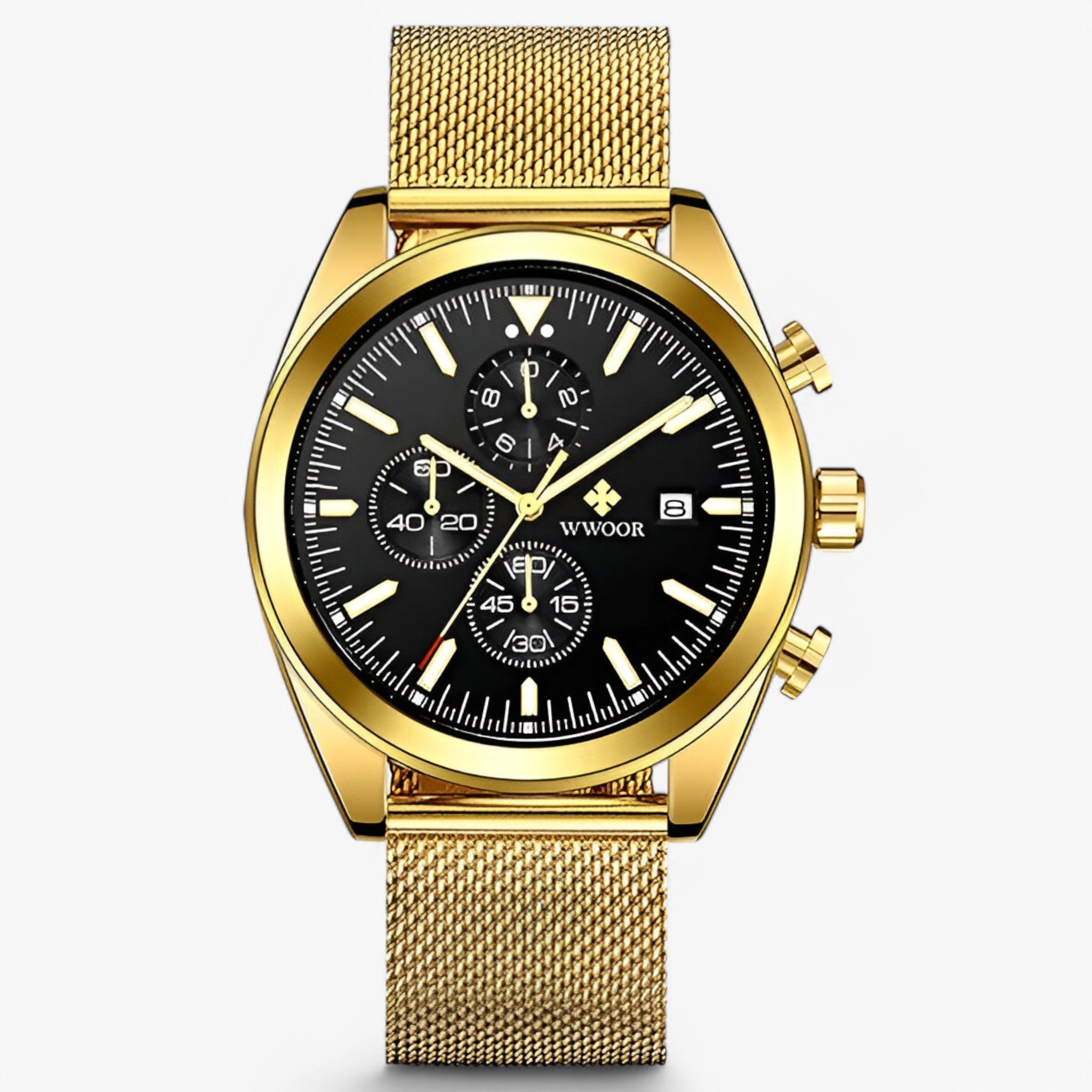 Orologio Cronografo Di Lusso In Acciaio Inossidabile Uomo - oro nero - accessoires acciaio cronografo horloges inossidabile orologio orologio cronografo uomo watches - Concept Palermo