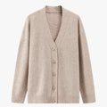 Cardigan oversize chic para mujer, cálido y suave, con escote en V rojo