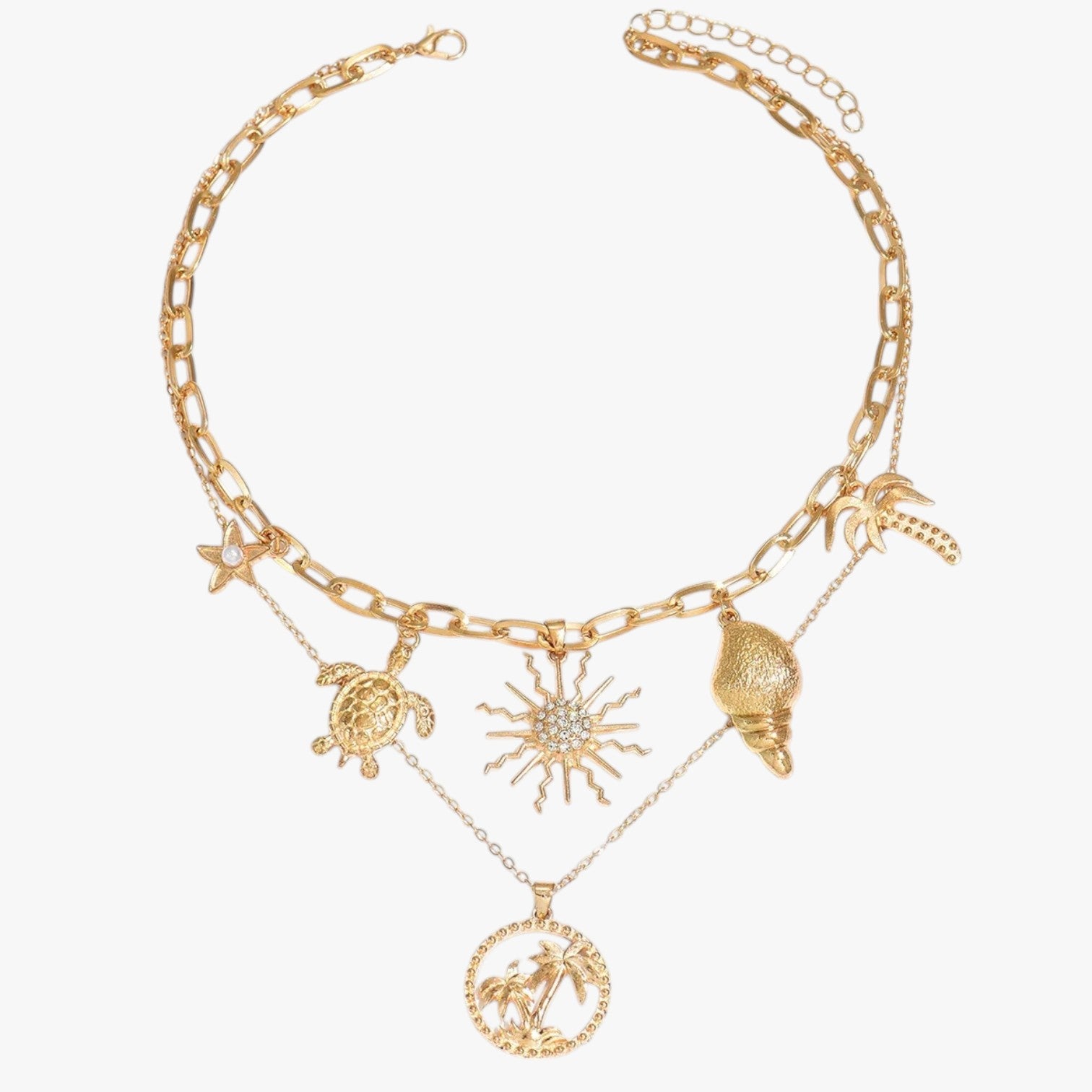 Collana estiva minimale con conchiglia e stella marina Lana Donna - Oro 37+5cm alla moda - collana collana estiva conchiglia donna elegant womens necklaces estiva Fashion Necklaces jewelry lana marina necklace Necklaces for Women - Concept Palermo