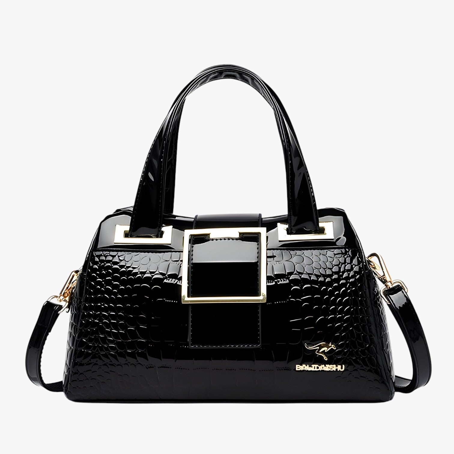 Borsa a Tracolla Donna Grande Nera in Ecopelle Effetto Coccodrillo - Elegante e Versatile - Nero - Bags borsa borsa tracolla coccodrillo donna finto handbags tracolla women bags - Concept Palermo