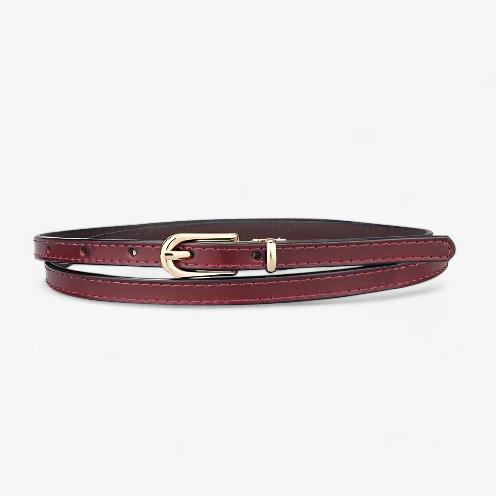 Cintura da donna - Pelle genuina sottile per uno stile disinvolto - Rosso-marrone - belts cintura cintura donna disinvolto donna genuina pelle sottile stile waist belt for women Womens belt - Concept Palermo