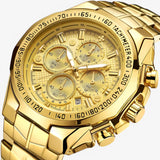 Heren militair chronograafhorloge van roestvrij staal, waterdicht en duurzaam