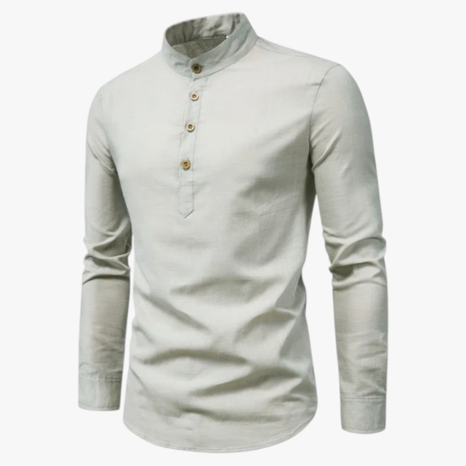 Camicia da uomo in cotone e lino - Freschezza primaverile con stile casual - Grigio - camicia camicia uomo casual cotone freschezza lino men's sweater men's top primaverile Tops - Concept Palermo