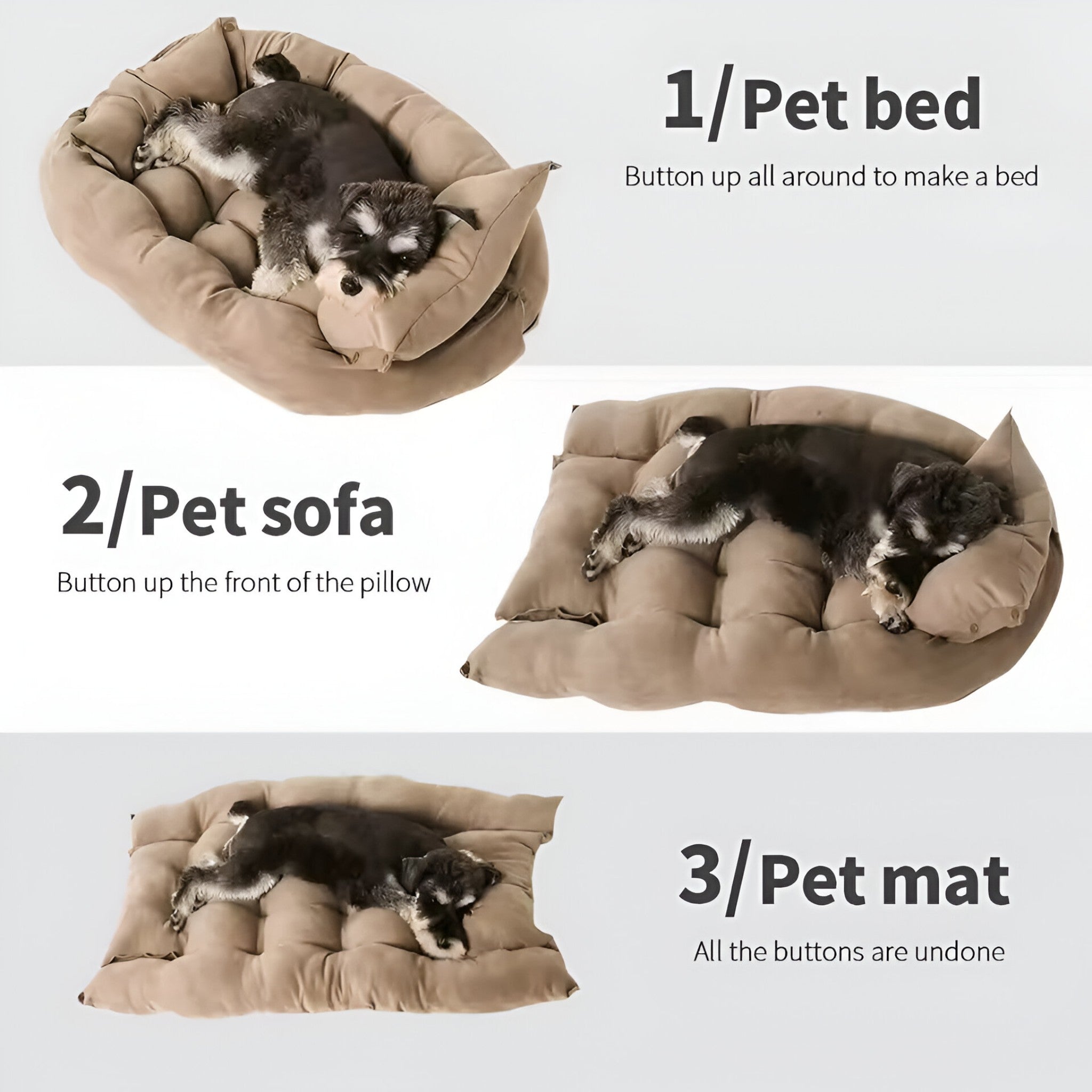 Letto Multifunzionale 3-in-1 per Cani e Gatti, Cuccia Morbida e Cuscino Rimovibile per Interni - - animali cani gatti letto letto animali multifunzionale pets & supplies uomo - Concept Palermo