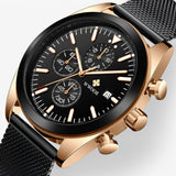 Luxe chronograaf horloge van roestvrij staal voor heren