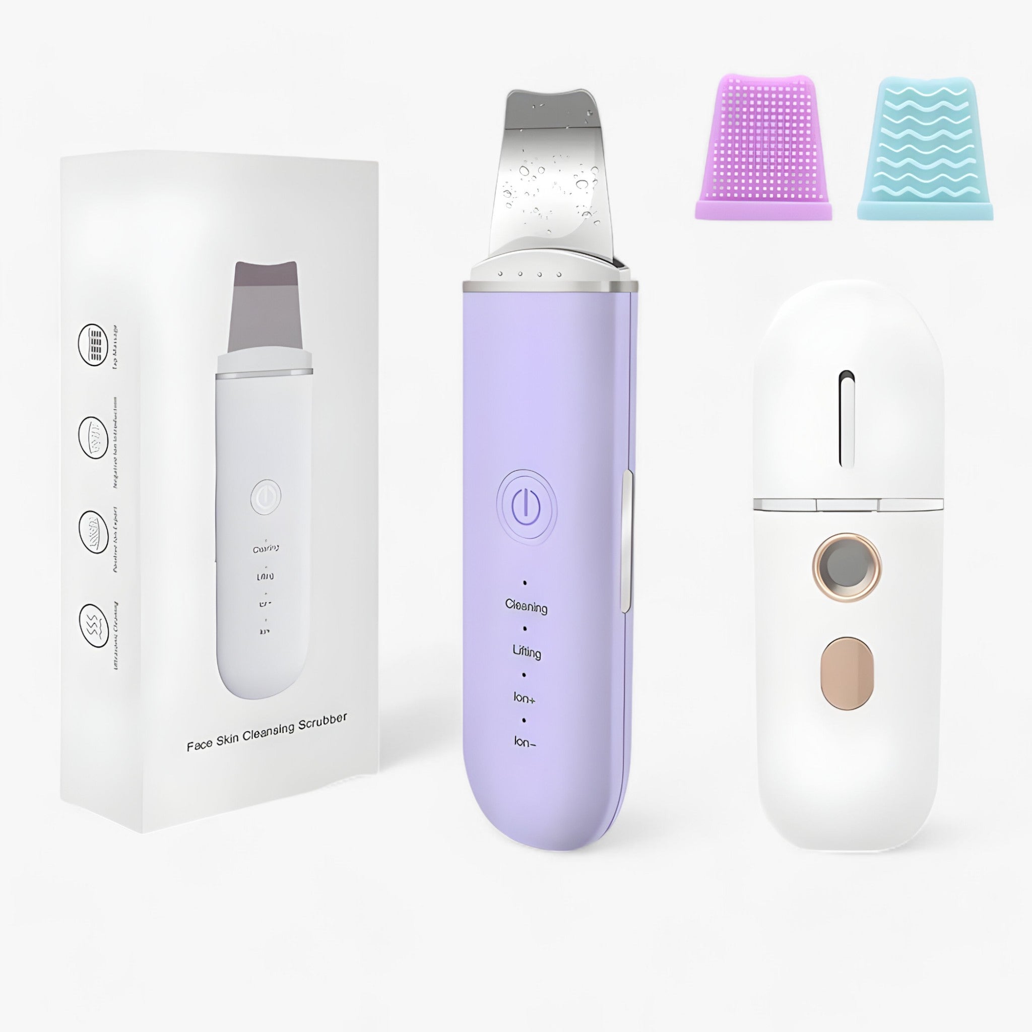 Spatola facciale a ultrasuoni - Strumento per il rassodamento del viso e la rimozione dei punti neri Pelle Uomo - Insieme di Violette 1 - cosmetics facciale neri pelle punti rassodamento rimozione skin care skinscrub pro | spatola facciale a ultrasuoni - strumento per il rassodamento del viso e la rimozione dei punti neri - € spatola - Concept Palermo